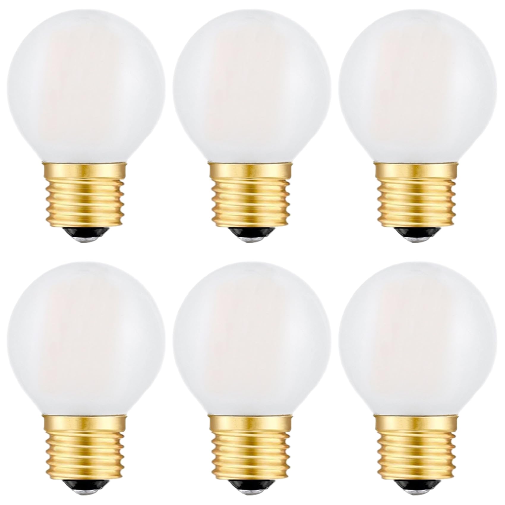 Beonllay E26 Led Bulb 60 Watt Dimmable Frosted Globe Bulb, Led 6W 2700K Warm White G16.5 Light Bulb For Chandelier, Vanity Light