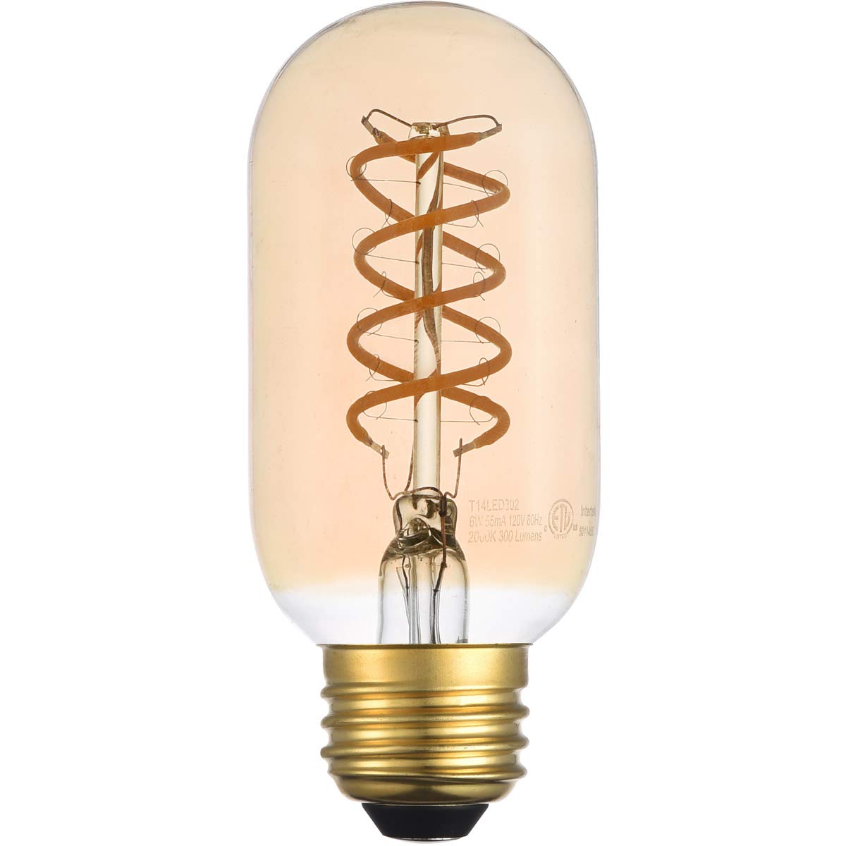 Elitco Lighting 6W 3000K Amber Vertical Helix Led Bulb Set Of 6 - Nostalgic Design