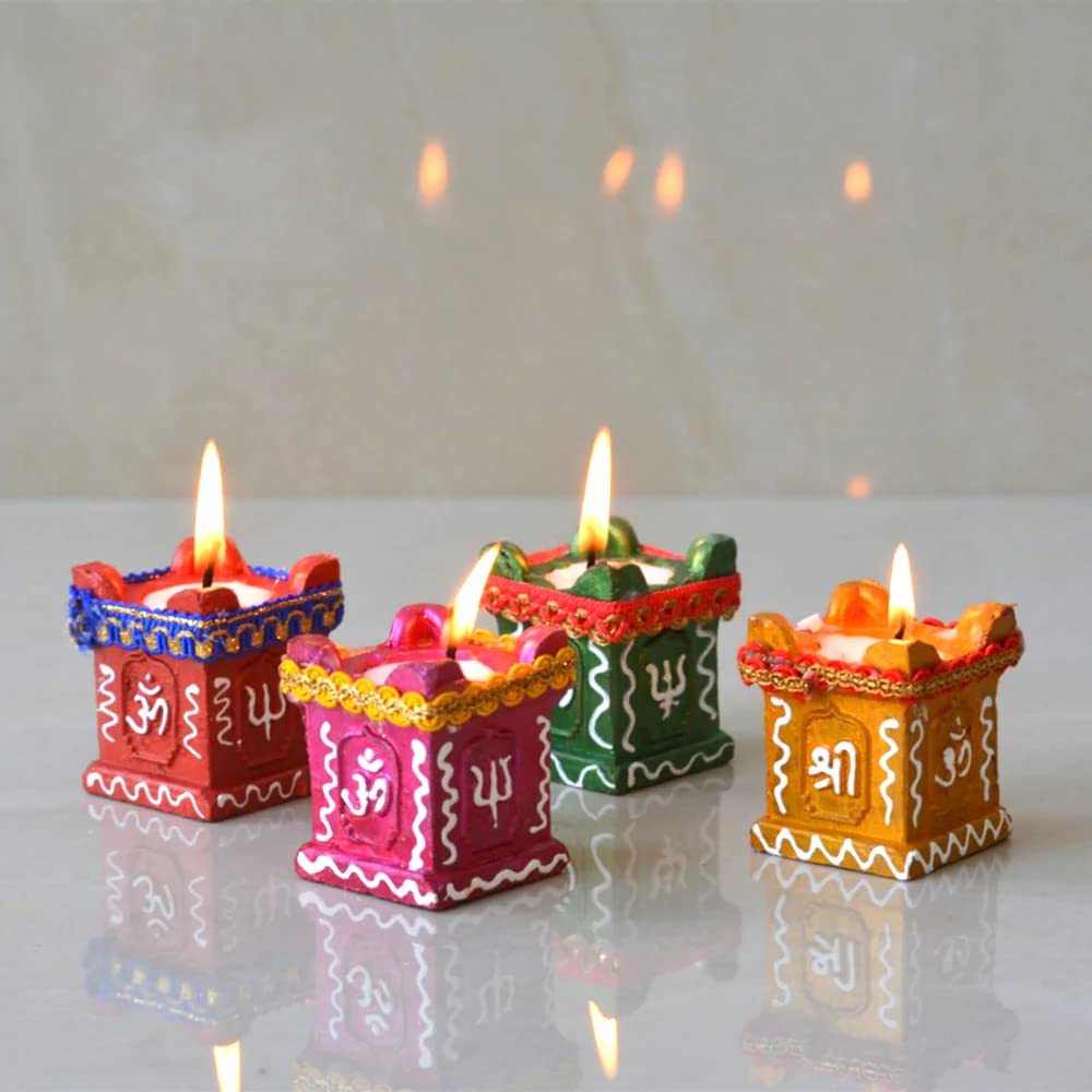 CraftVatika Clay Diya For Puja Diwali Decoration Items Terracotta Candles For Home Decoration/Diwali Lights/Candle Stand/Candle