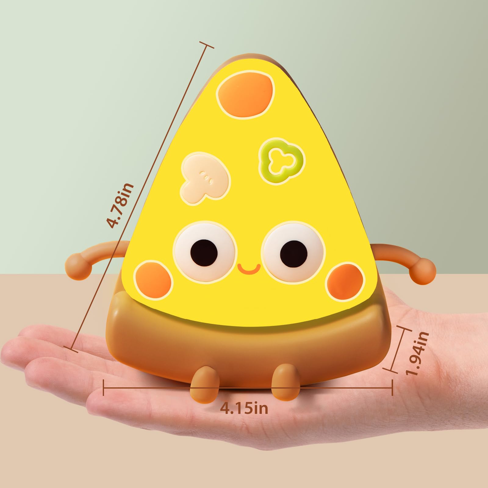 QANYI Pizza Lamp - Personalized Yellow Nightlight for Kids & mature-themeds, Funny Food Decor Light for Kitchen, Restaurant, Party, 12in Size