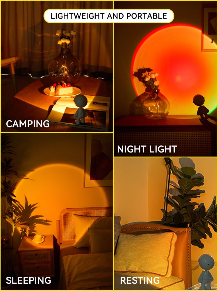 Sunset Lamp Projector Astronaut Night Light Led Aura Lamp,Ambient Lamp For Photography/Party/Bedroom/Living Room/Tiktok Live Decor,Selfie With Battery ,Holiday/Birthday Gifts For Women,Girl Present