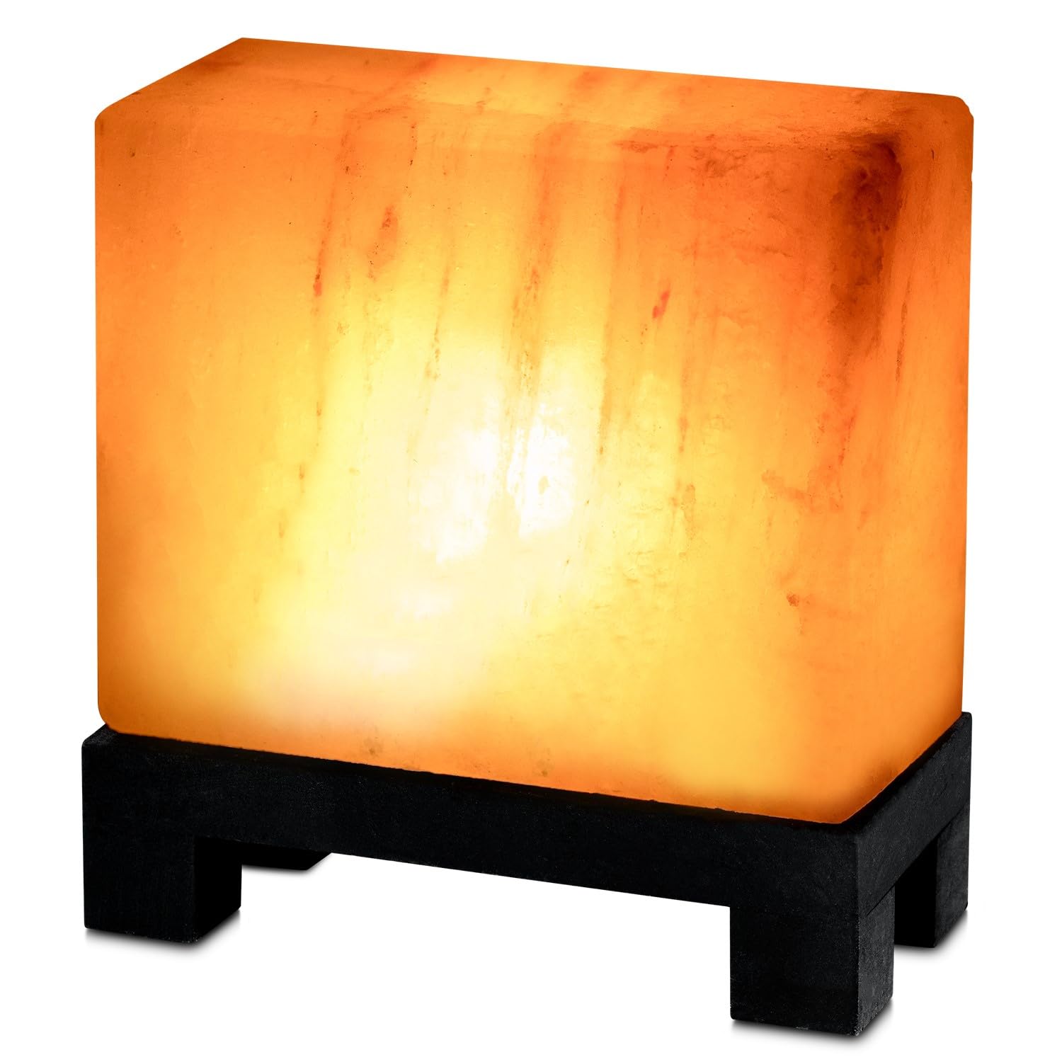 UMAID Himalayan Salt Lamp - Hand-Carved Pink Crystal, Wood Base, UL-Listed Dimmer Cord, Model UMD-SLMPS