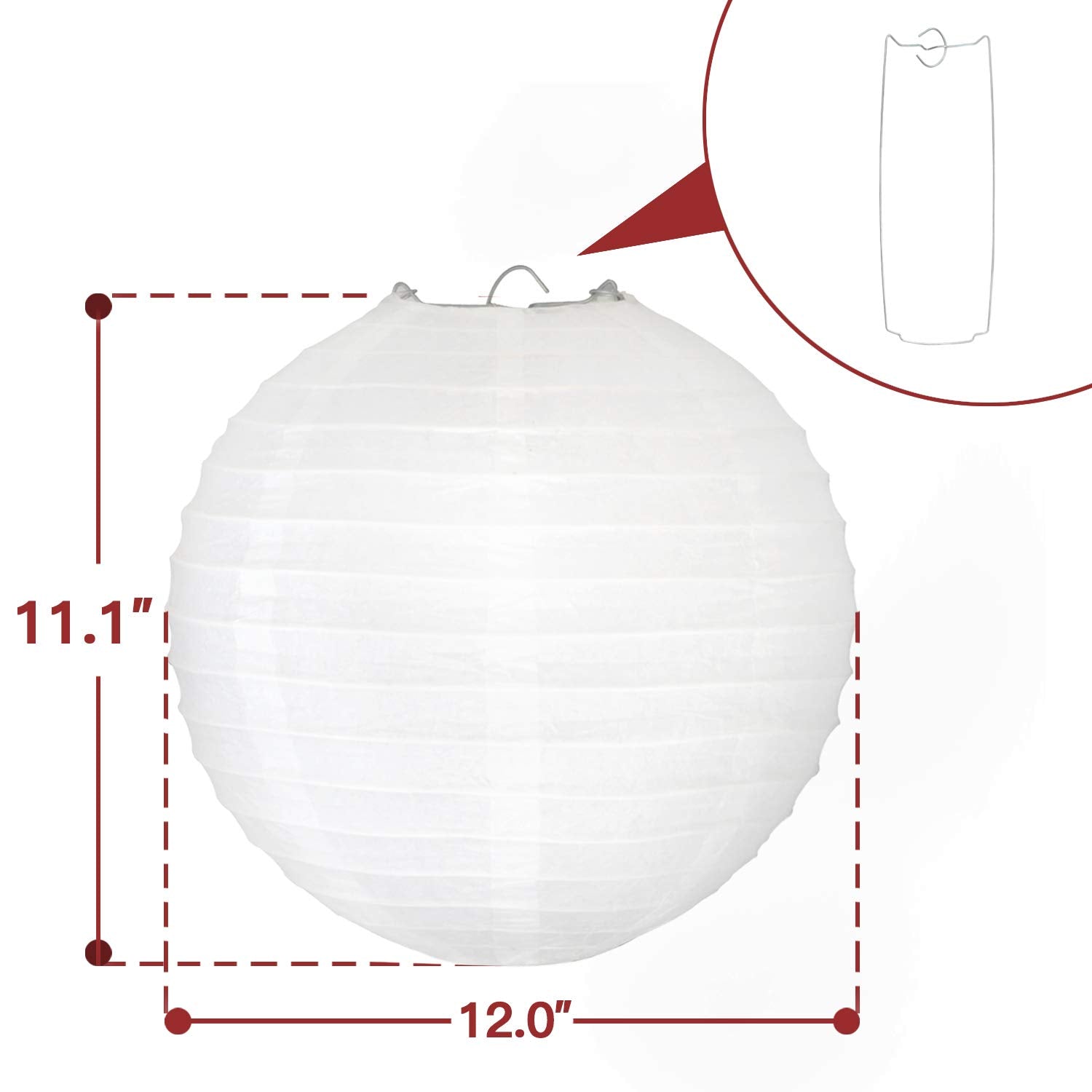 Novelty Place Paper Lanterns - 12 Inch, White, Pack of 10 - Great for Home, Party & Wedding Decorations