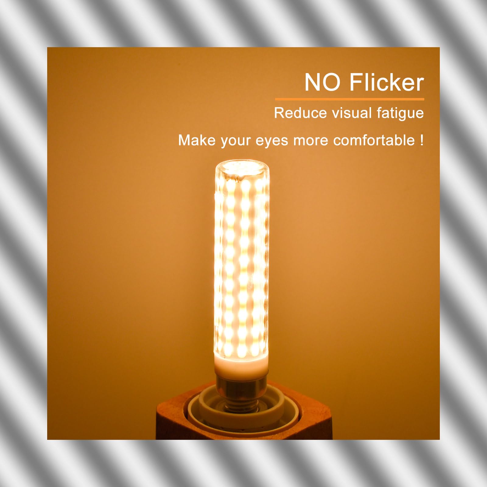 BROLSKUN E11 LED Dimmable 15W Candelabra Bulb, 3000K Warm White, 4-Pack, Aluminum