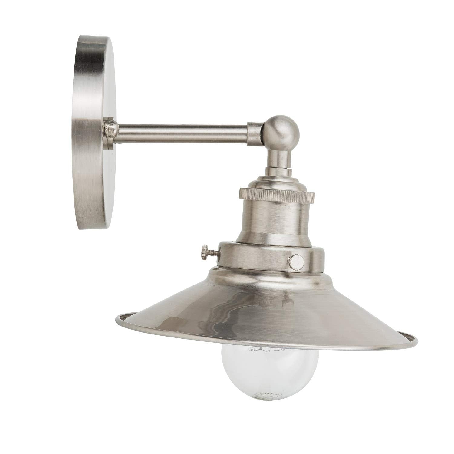 Linea Di Liara Andante Brushed Nickel Wall Sconce Wall Lighting Fixture Farmhouse Industrial Bathroom Vanity Light Metal Wall Sc