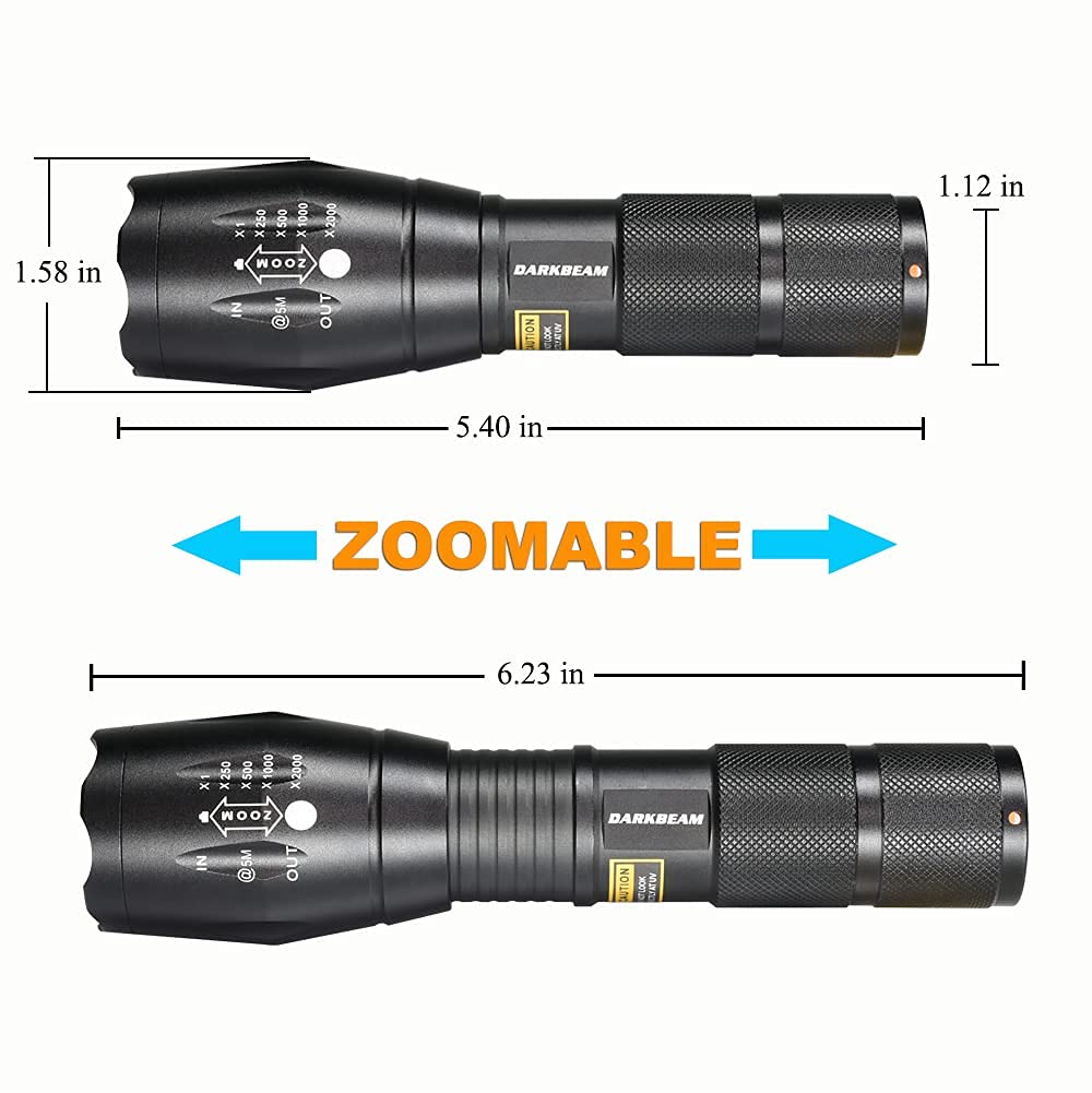 DARKBEAM UV 2in1 Flashlight - 365nm & 395nm Blacklight, Portable Aluminum Mini Torch for Pet Stains & Anti-counterfeiting Detection