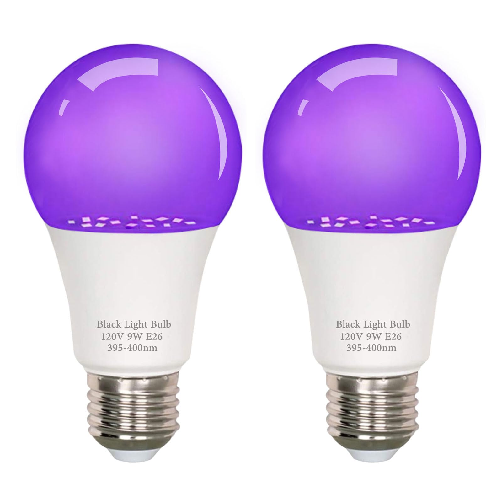 LEDBEFINE Black Light Bulb A19 LED 9W UV Blacklight Bulbs  120V E26 Base UVA Level 395-400nm  Glow in The Dark for Body Discomfort  Glow Party  Halloween Decoration  2-Pack