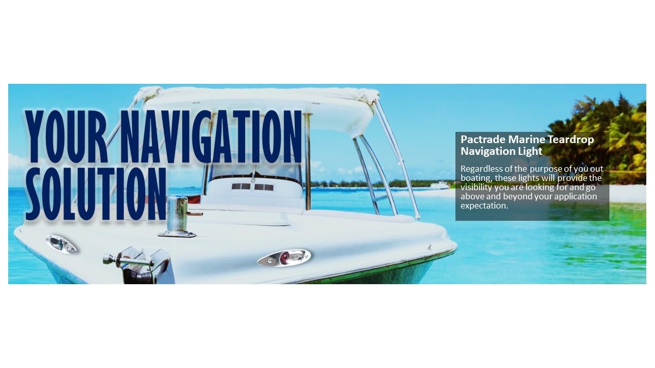 Pactrade Marine Boat Navigational Side Bow Tear Drop Lights Stainless Steel Flush Mount