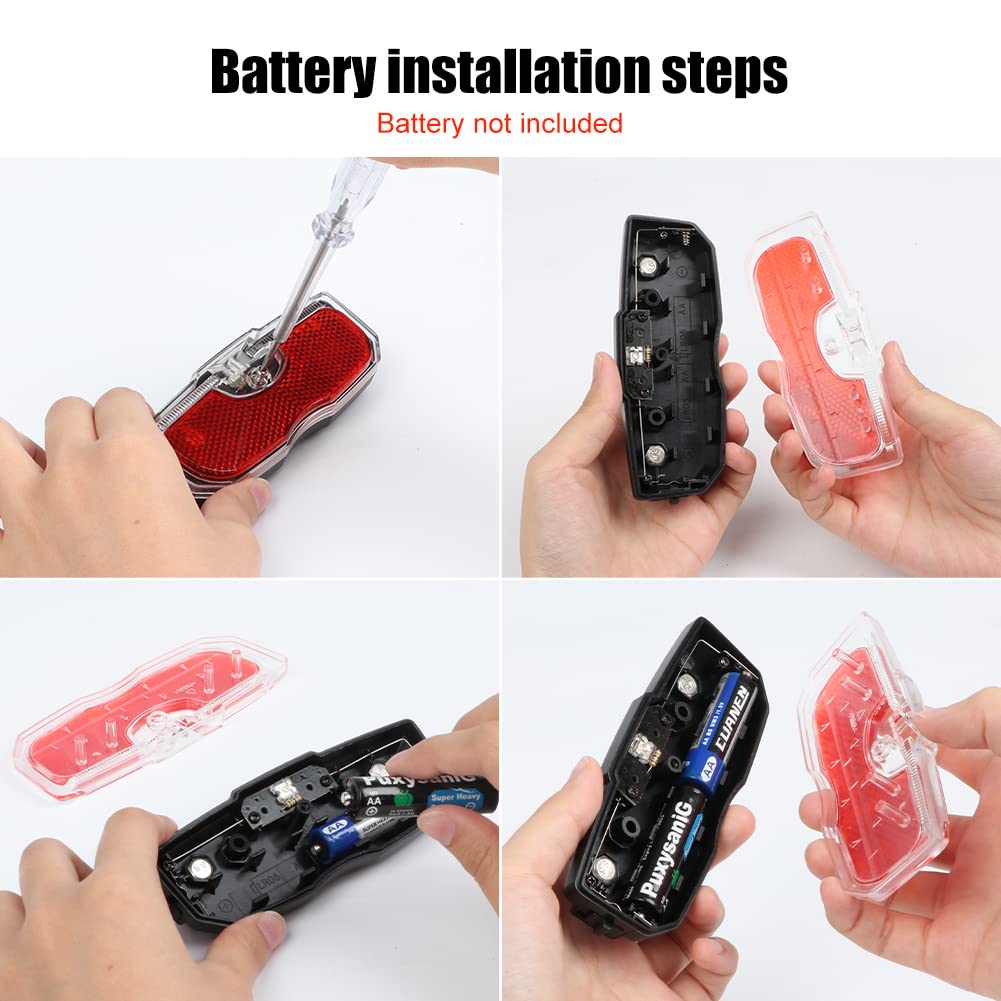 Greceyou Bike Tail Light, Bicycle Rear Reflector Tail Light For Luggage Rack Aluminum Alloy Reflective Taillight, 80Mm Screw Mounted/Easy Release (Battery Not Included)