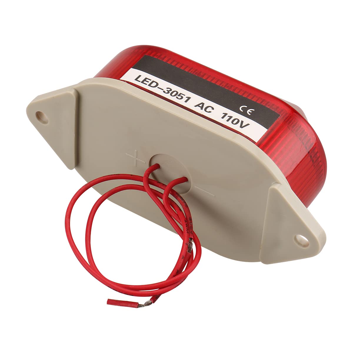 Baomain Industrial Signal Strobe Light LED-3051, Red, AC 110V, 2W, Plastic