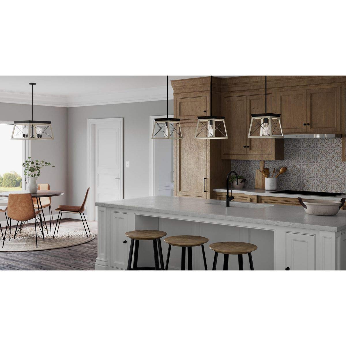 Briarwood Collection 4-Light Coastal Chandelier Light Graphite