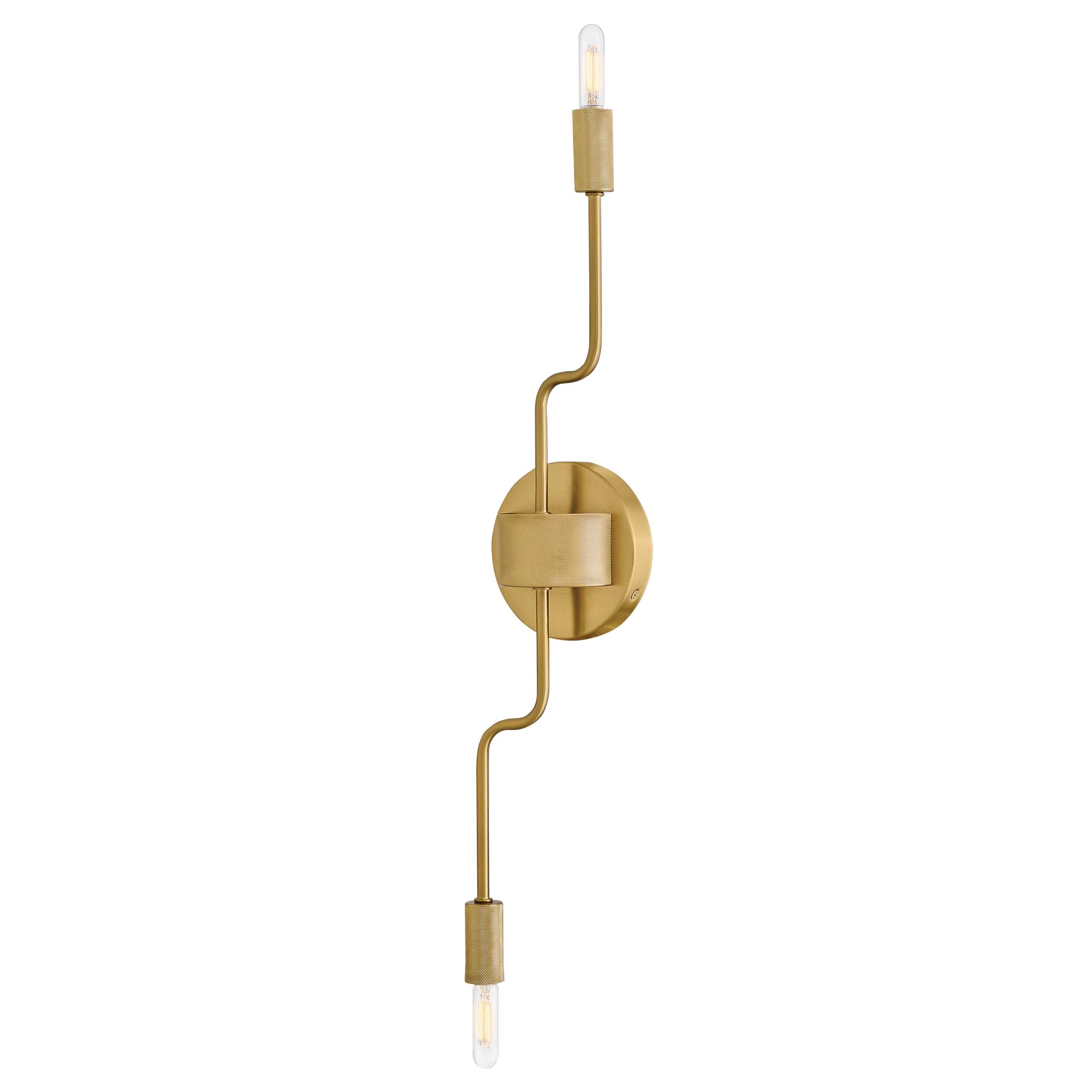 Lark Austen Medium Two Light Sconce, Transitional, Vertical/Horizontal Install, Lacquered Brass Finish
