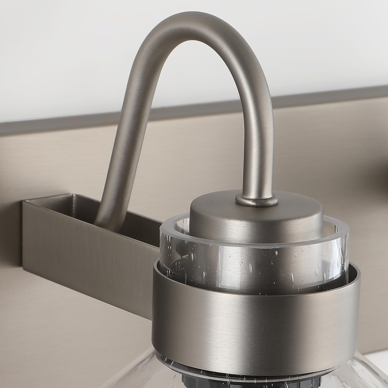 PRESDE 4-Light Bathroom Vanity Fixtures, Brushed Nickel with Bubble Glass Globes, Aluminum, Model e6a55109-c6e9-45bd-9b42-bb5