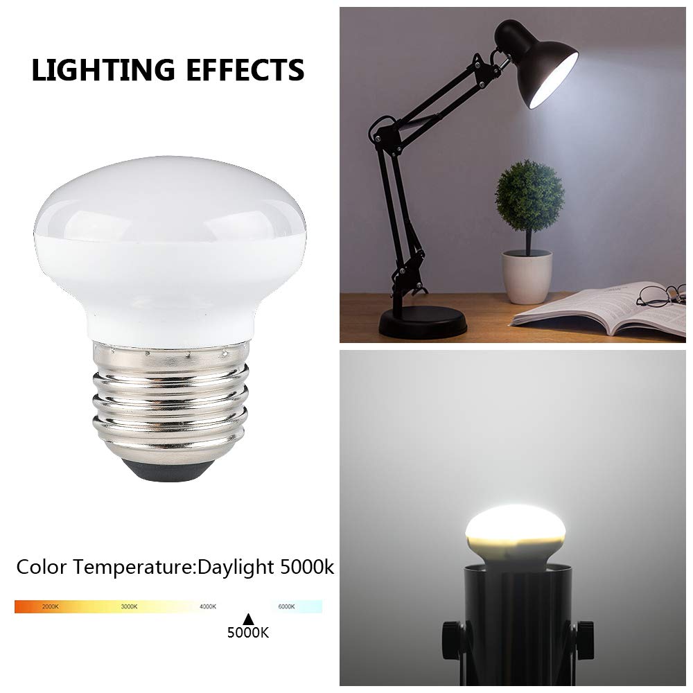 Haian Support R14 Mini LED Floodlight, 4W (25W Equivalent), 280 Lumens, Dimmable, 5000K Daylight, Aluminum & Plastic, 4 Count