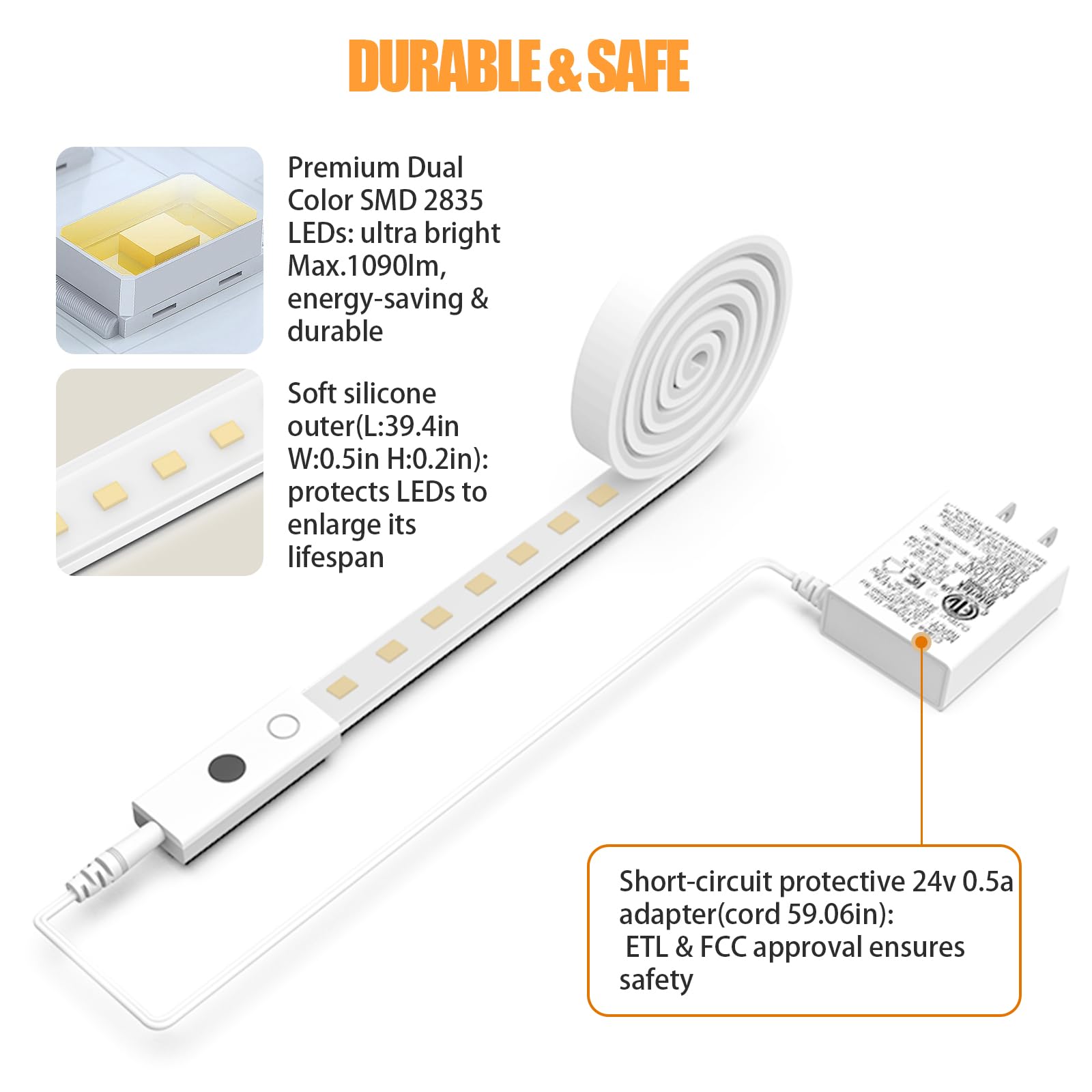 Smart Under Cabinet Lights  40In Plug In Under Cabinet Lighting With Handwave Sensor  Bright Dimmable 5 Color Temp Stick On Closet Light  Slim Cuttable Under Counter Lights For Kitchen Desk Shelf