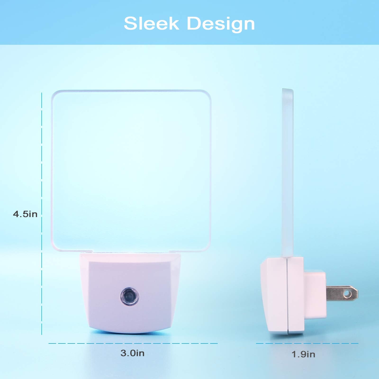 U4Glory Blue Led Night Light Plug-In 4 Pack, Dusk To Dawn, 0.5W For Bathroom, Nursery