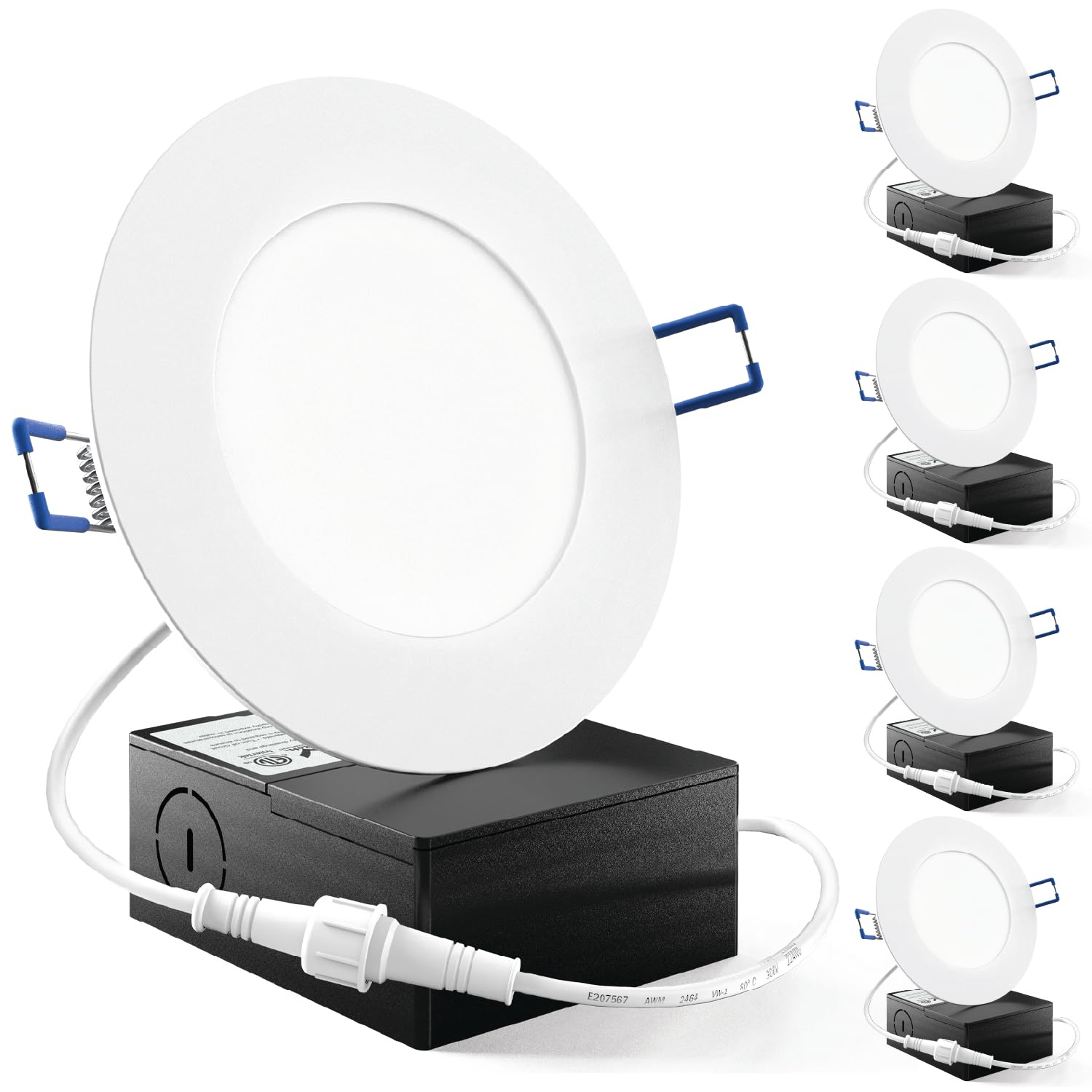 Sunco 4 Inch LED Recessed Lights, Slim Canless Ceiling Lighting, 650 LM, 10W (60W Equivalent), 4000K Cool White, Dimmable, Wafer