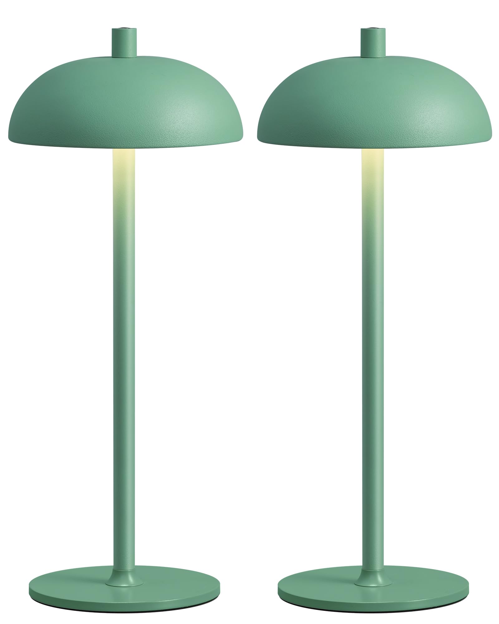 NEWSEE Cordless LED 12'' Small Table Lamps Set of 2, Portable Waterproof Desk Lamp, 3 Color Dimming Rechargeable Battery Lights,