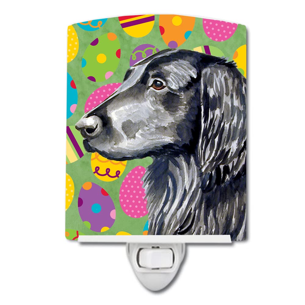 Carolines Treasures Ceramic Night Light, LH9411CNL, Flat Coated Retriever, 6x4x3in, Multicolor, UL-Certified for Bedroom, Bathroom, Nursery