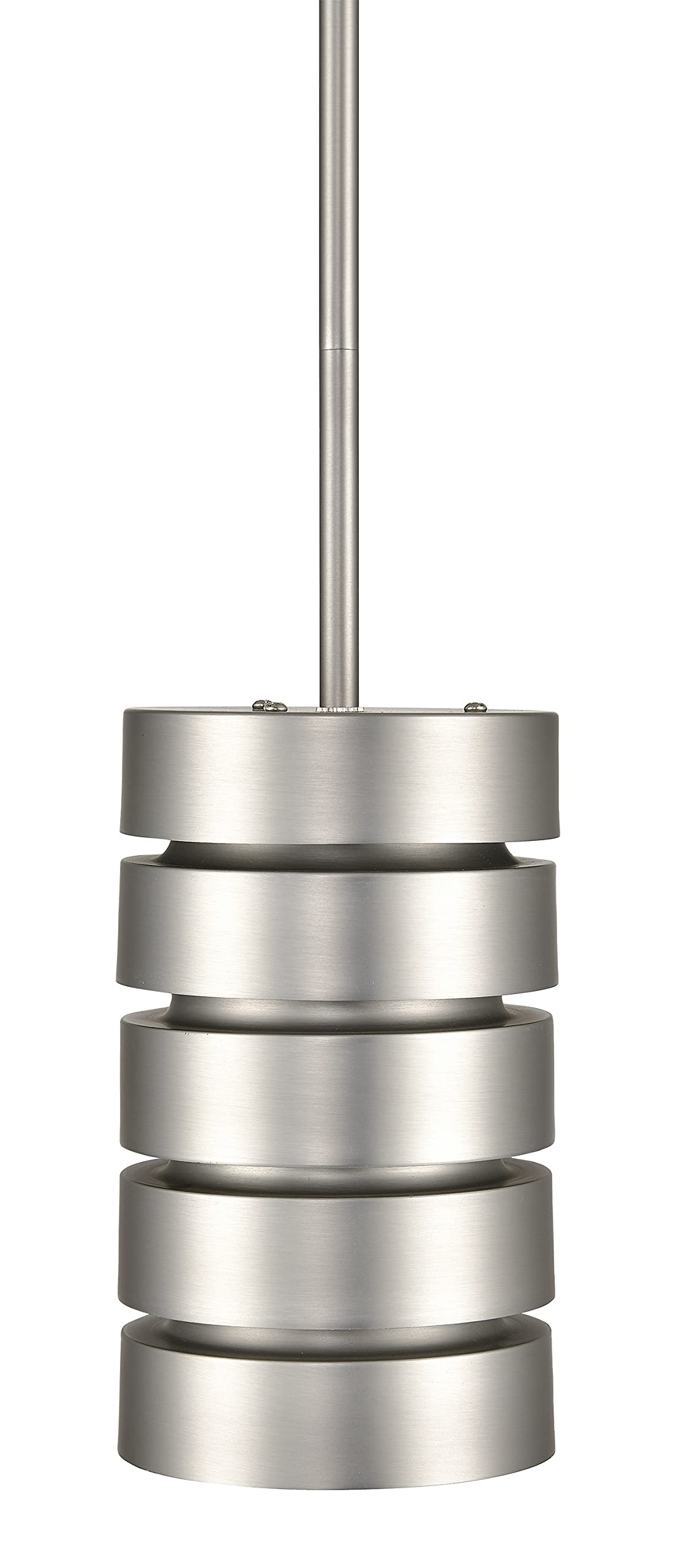 Linea di Liara Brushed Steel Pendant Light Fixture, Medium Metal, Model LL-P516-1SN, Modern Design for Kitchen and Dining Room