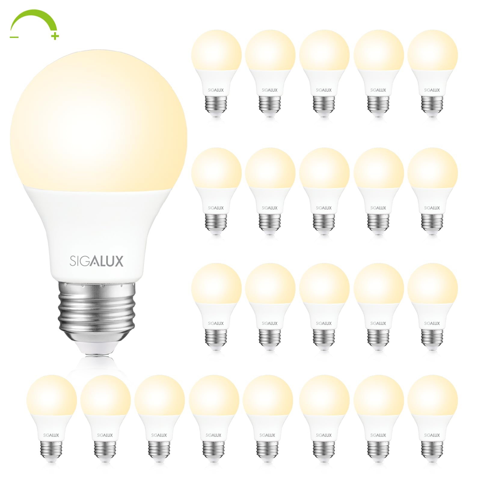 Sigalux Ecobright, T20 Compliant Led Light Bulbs 60W A19 Dimmable 2700K Warm Lightbulbs, Efficient 8W Soft White Led Bulbs With 