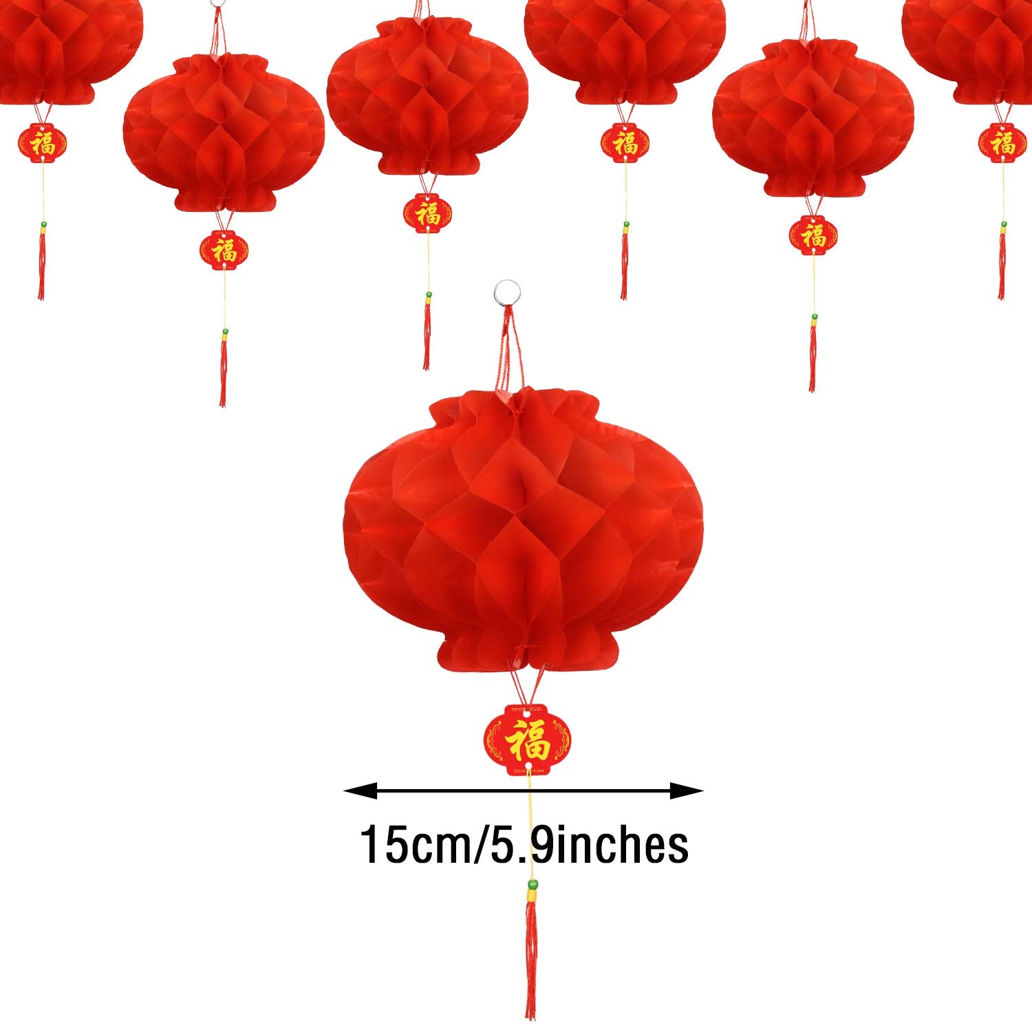 Boao 20 Red Paper Lanterns - 5.9 Inch Chinese Festival Decorations for Home, Weddings, and New Year