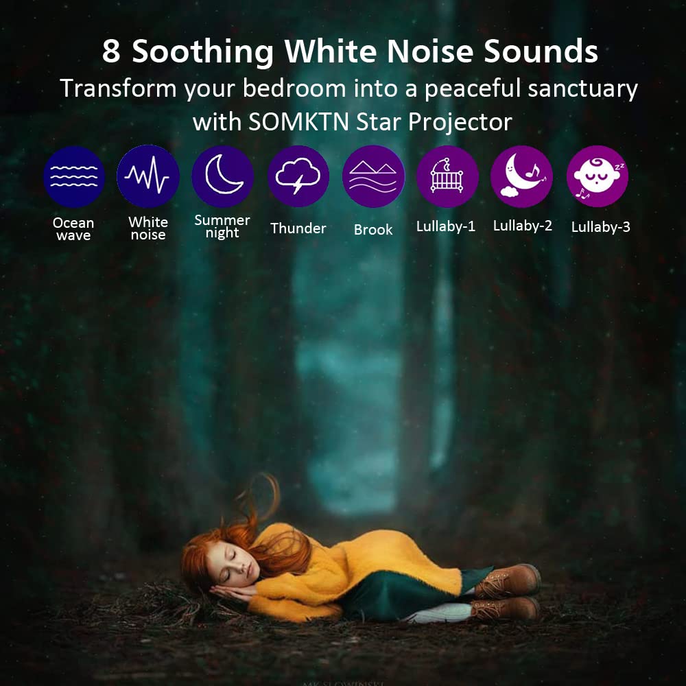 SOMKTN Space Dog Astronaut Star Projector - 21 Color Modes, Bluetooth Speaker, Night Light for Kids, Model BL-TKG06