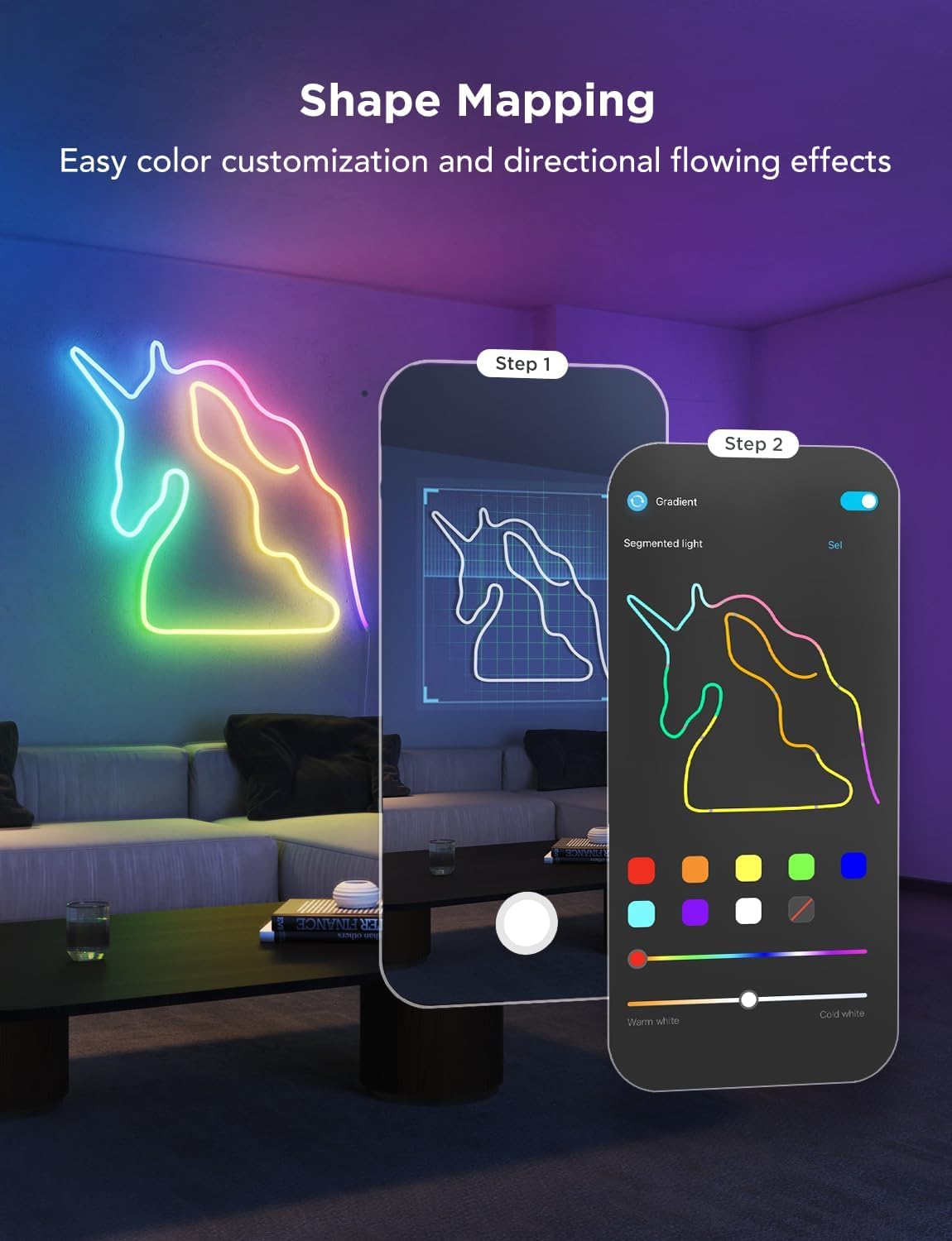 Govee RGBIC Neon Lights, LED Smart Neon Rope Light 32.8ft, White, Works with Matter, Alexa & Google Assistant