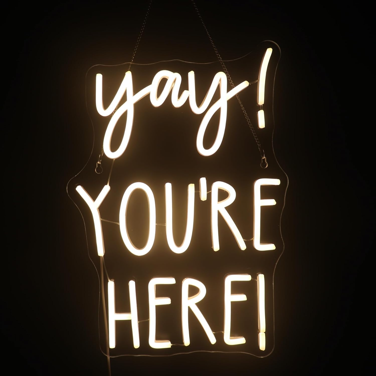 Led Yay! YouRe Here! Neon Sign  Positive Quotes Decorative Neon Lights For Home Room Classroom Wall Decor  Office Wall Decor Neon Light Sign  Christmas Birthday Gift Thanksgiving Gift(Warm White)