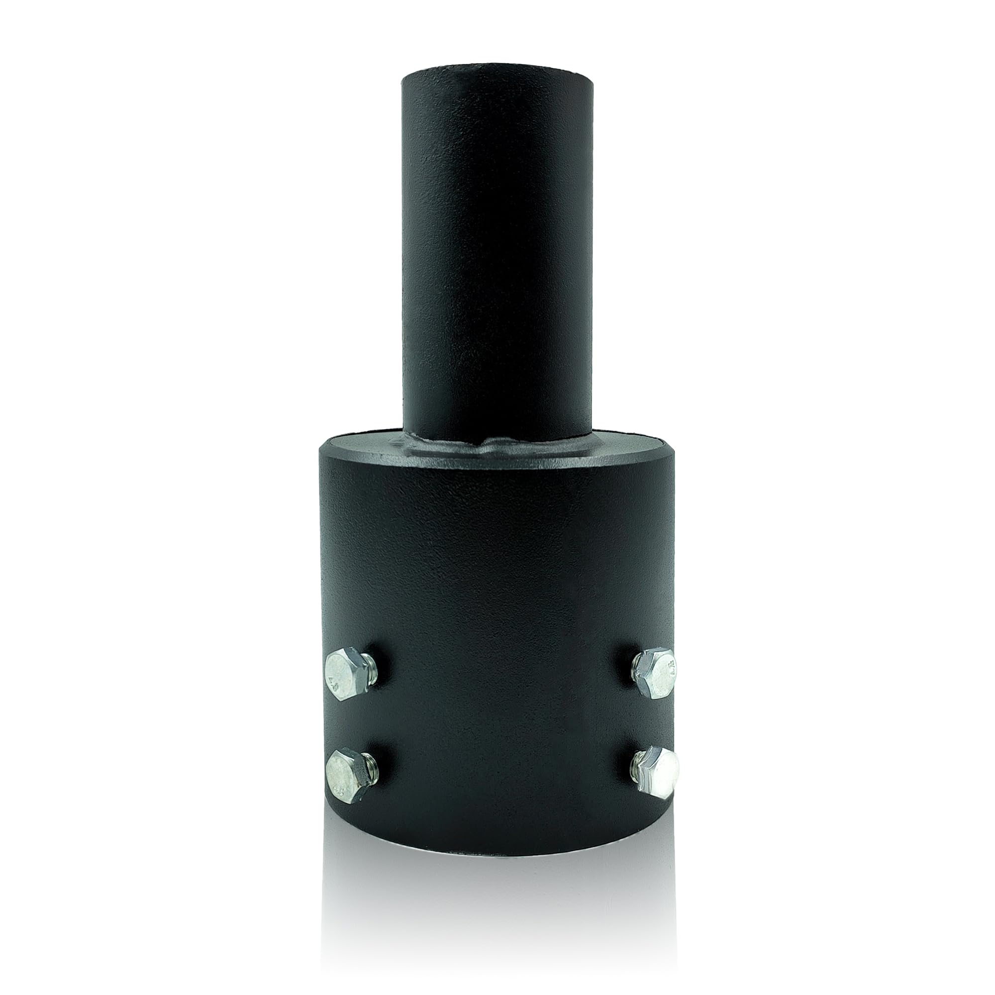 4 Inch Round Pole Tenon Adapter, Heavy Duty 2 3/8 Lights Pole Adapter for LED Parking Lot Light, Metal Black Slip Fitter Mountin