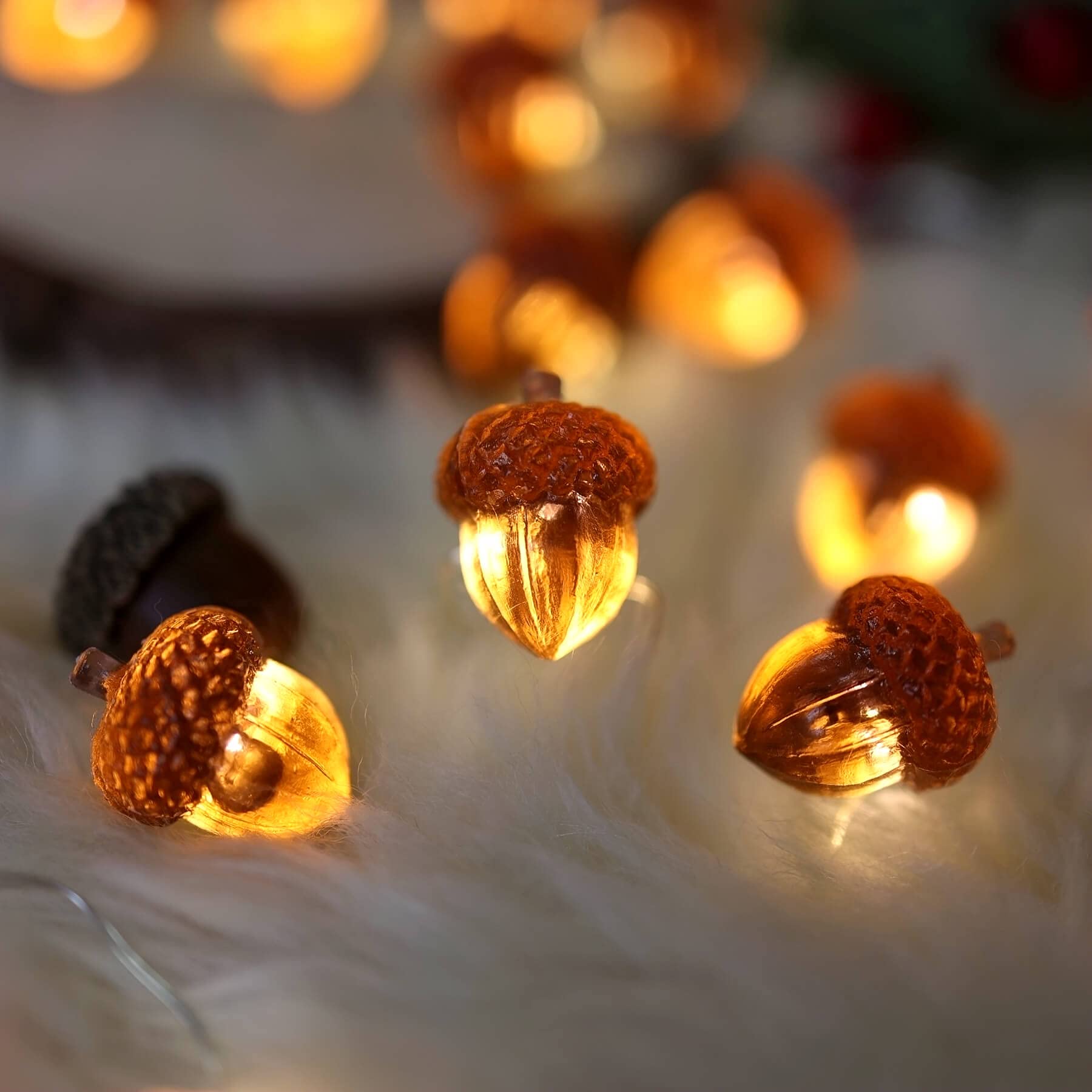 Decorative Fairy Acorn String Lights Thanksgiving Decoration Autumn Garland Cute Novelty Lights 30 LEDs 10 ft Battery Operated f