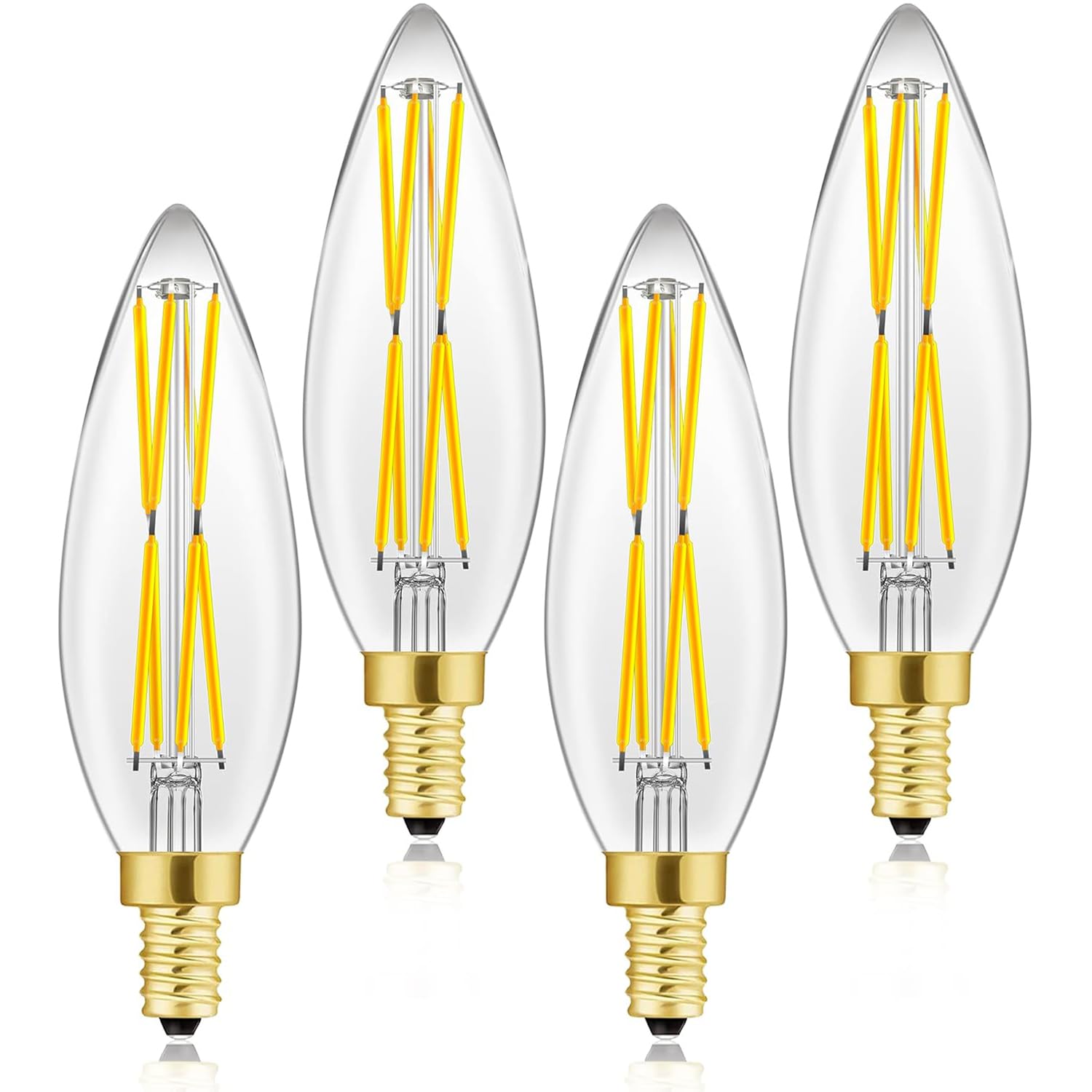 E12 Candelabra Light Bulbs 8W,Equal 100 Watt Dimmable Led Bulbs,4000K Daylight Led Candle Bulb,Chandelier Light Bulbs 4.85In,Led