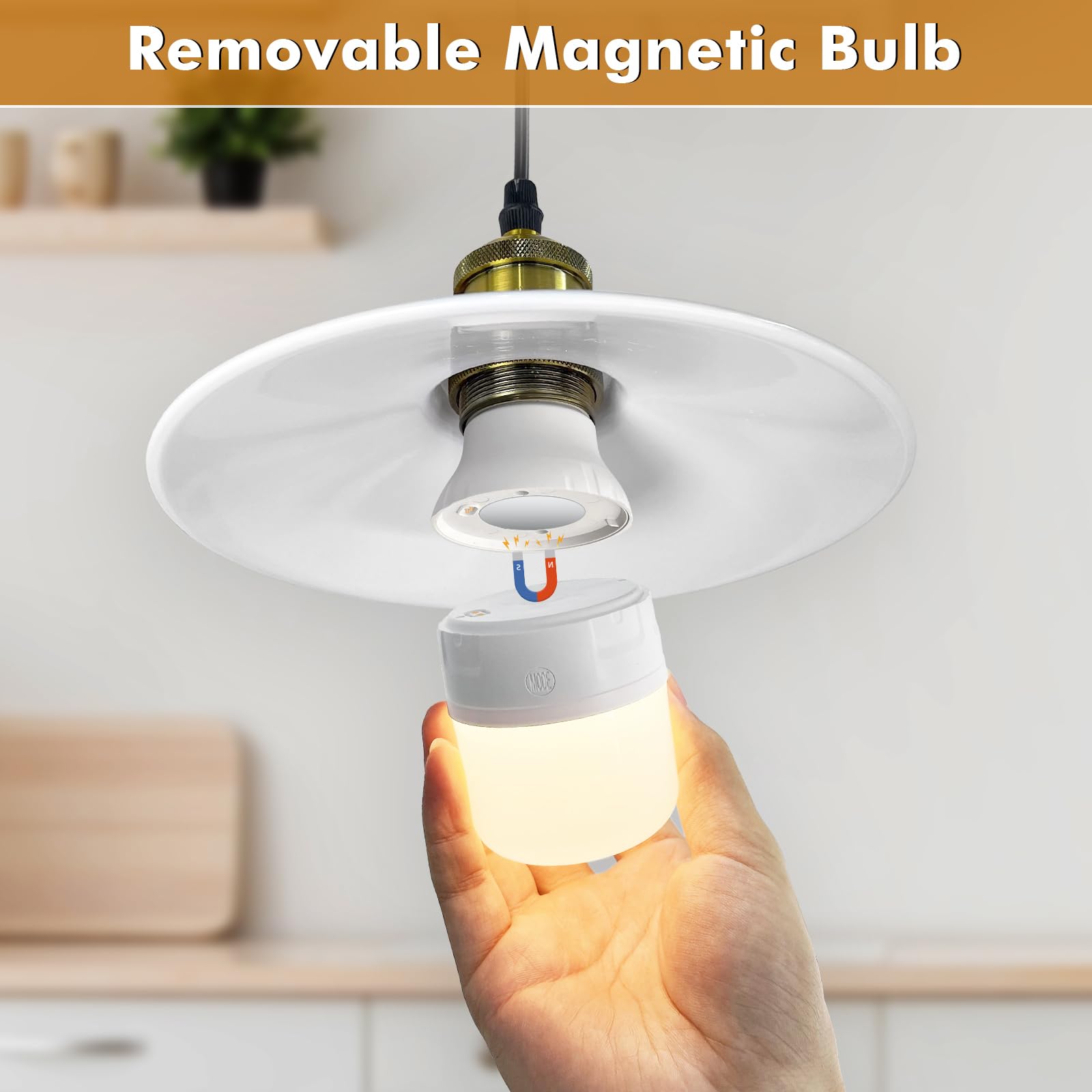 Idealife E26 Rechargeable Light Bulbs, Detachable Magnetically Light Bulb, Rechargeable Dimmer Led Lights, Led Light Bulb With 3