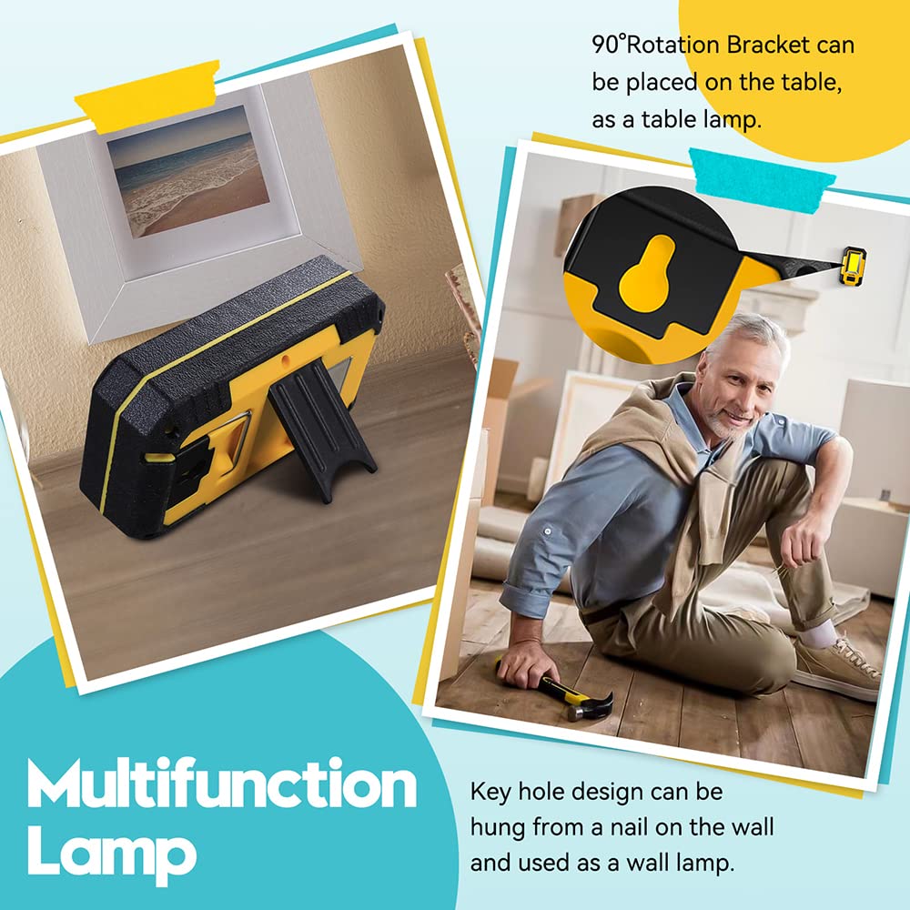 WARSUN 2PC Rechargeable Work Light 30W 1200 Lumens Magnetic Job Site Lighting Yellow Model Y36YY