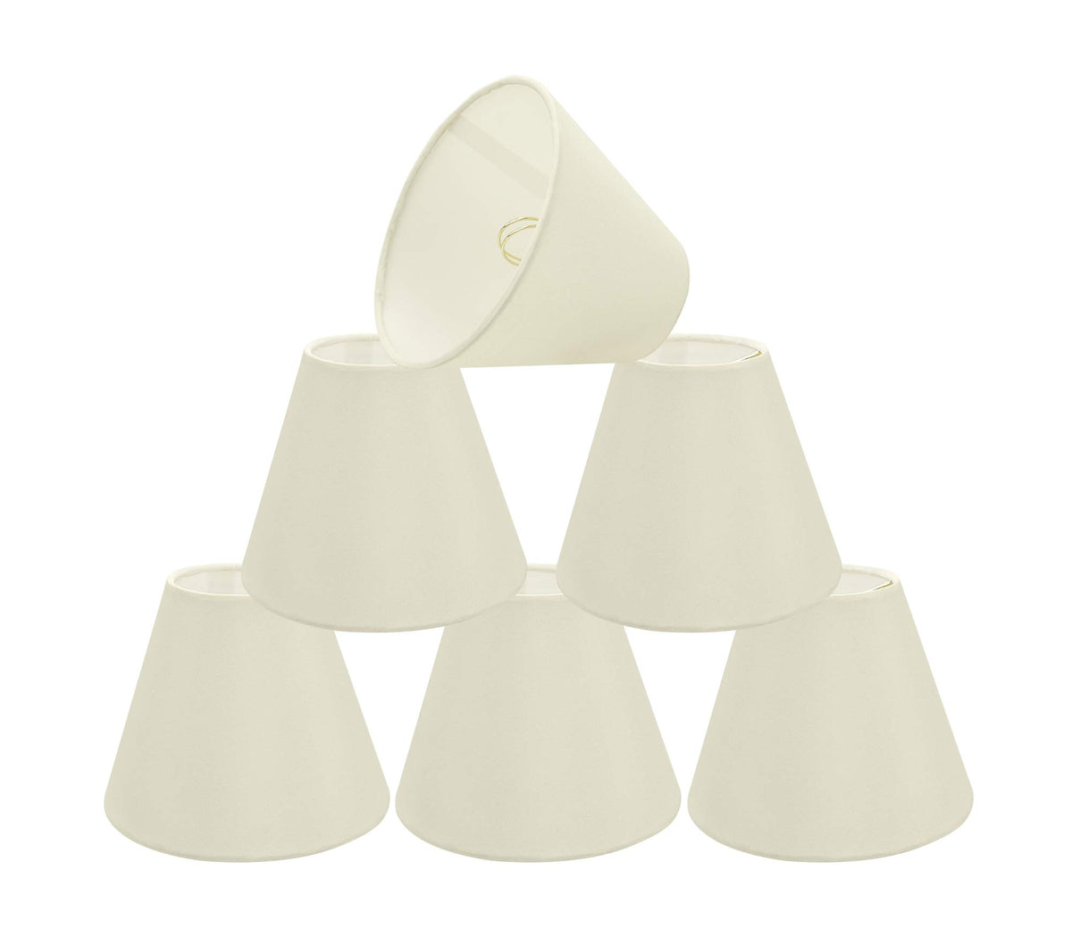 Aspen Creative 32123-9A Small Hardback Empire Shape Chandelier Clip-On Lamp Shade Set (9 Pack), Transitional Design in Ivory, 6&quot; bottom width (3&quot; x 6&quot; x 5&quot;)