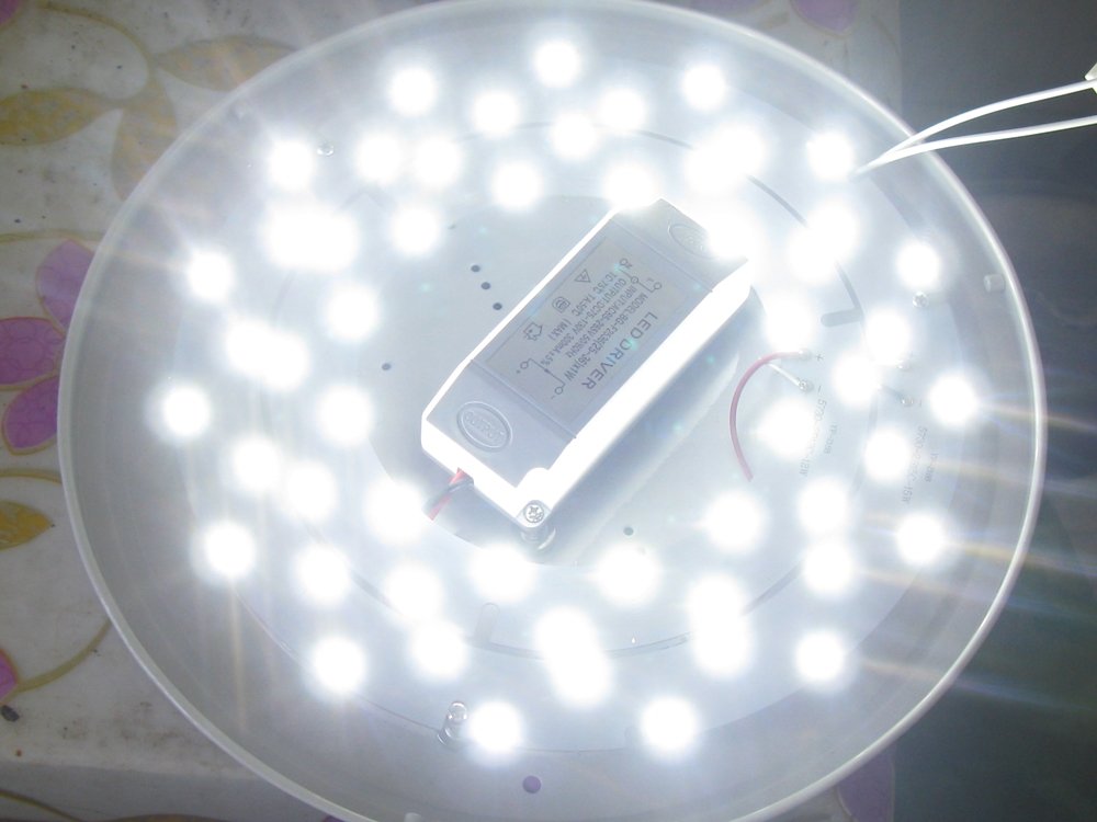 Ledy 33W Led Ceiling Light Fixture, 3630Lm Bright White Panel Retrofit, Round Tube Replacement