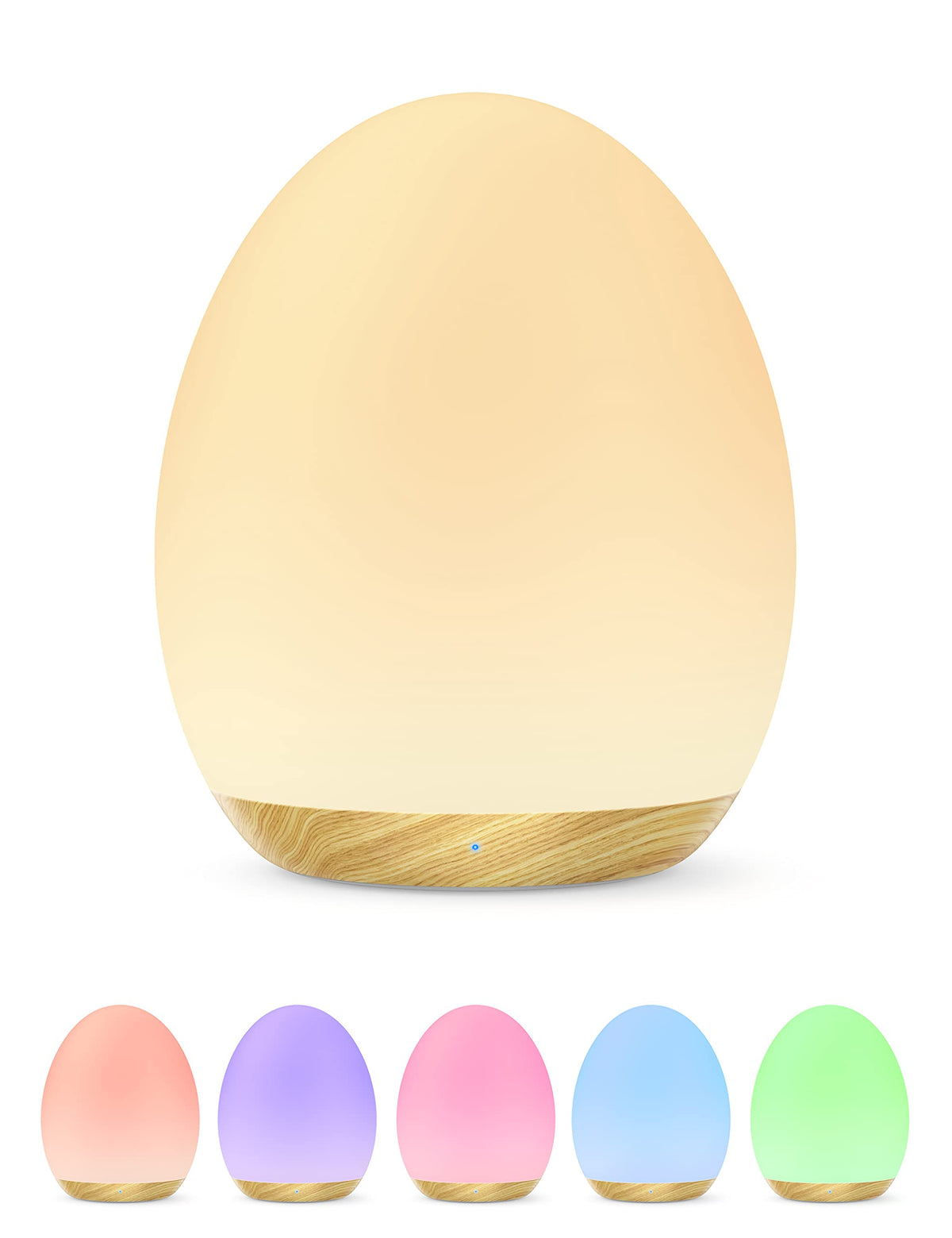 JolyWell Night Light for Kids with Color Changing Mode & Dimming Function, Rechargeable Baby Egg Night Light with 1 Hour Timer&T