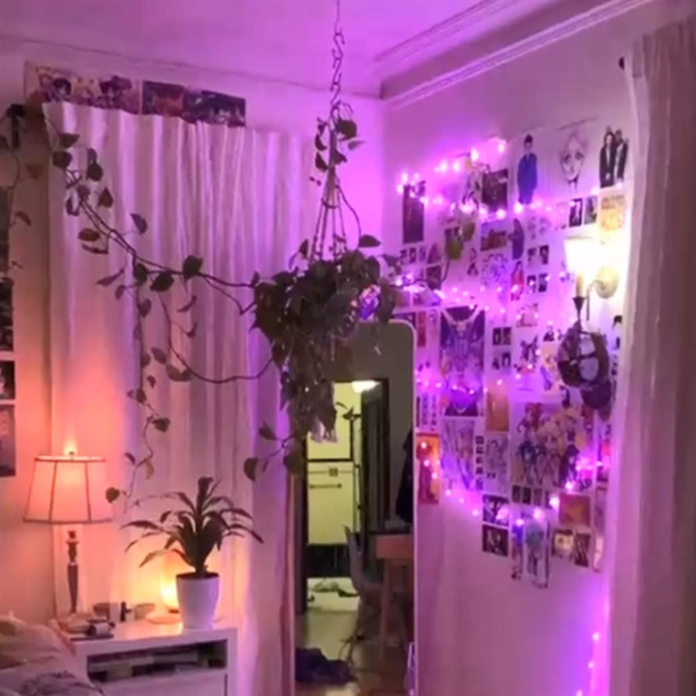 SOCO 16 Pack LED Fairy Lights - 10FT 30LED Copper Wire, IP65 Waterproof, Purple, Battery Operated for Indoor/Outdoor Decor