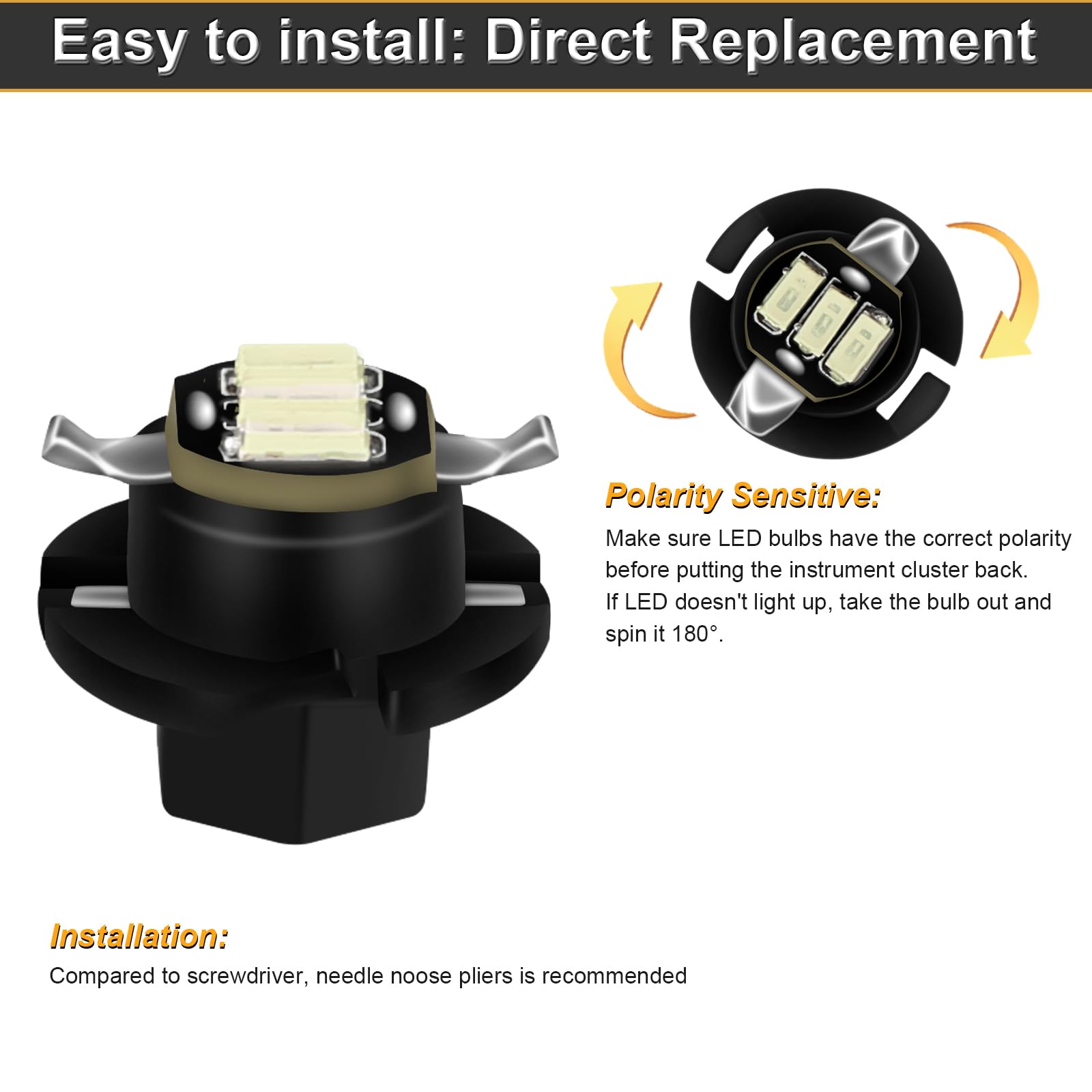 RAVSOFT Speedometer LED Bulbs Kit for 2002-2006 Dodge Ram 1500 2500 3500, Ice Blue, Pack of 14, Model RS457