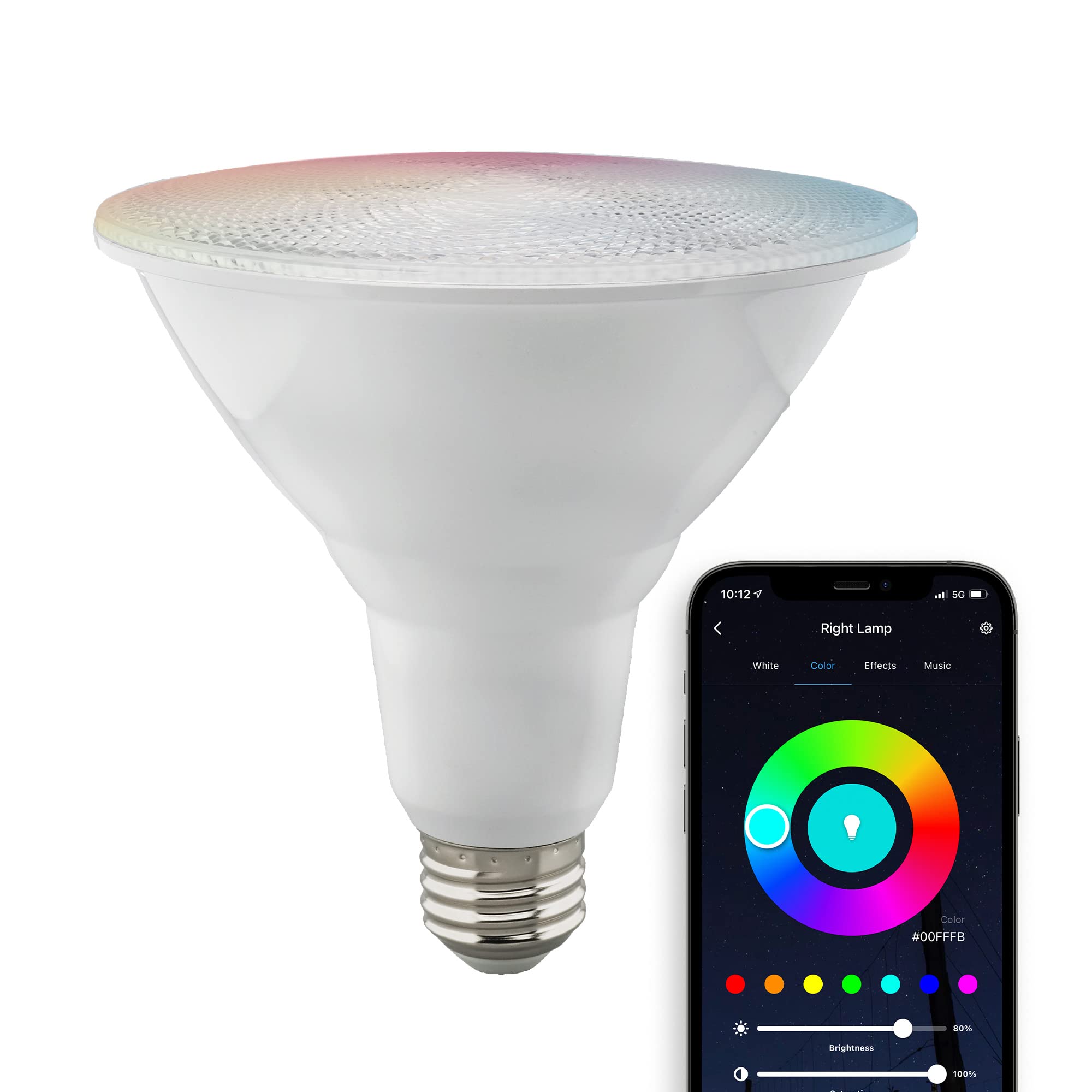 Satco S11258 Starfish 15-Watt Wifi Smart Led Light Bulb, Works With Siri, Alexa, Google Assistant, Smartthings, 2700K-5000K, Par
