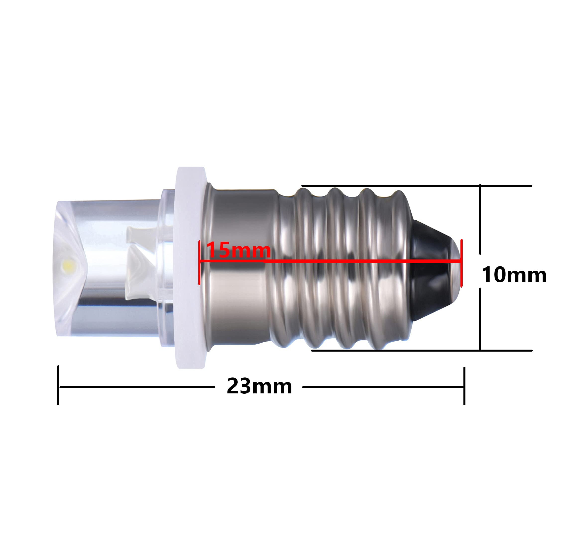 GutReise E10 Screw LED Bulb 4.5V Blue Flood Light 10pcs + E10 Base, Steel, 10 Count