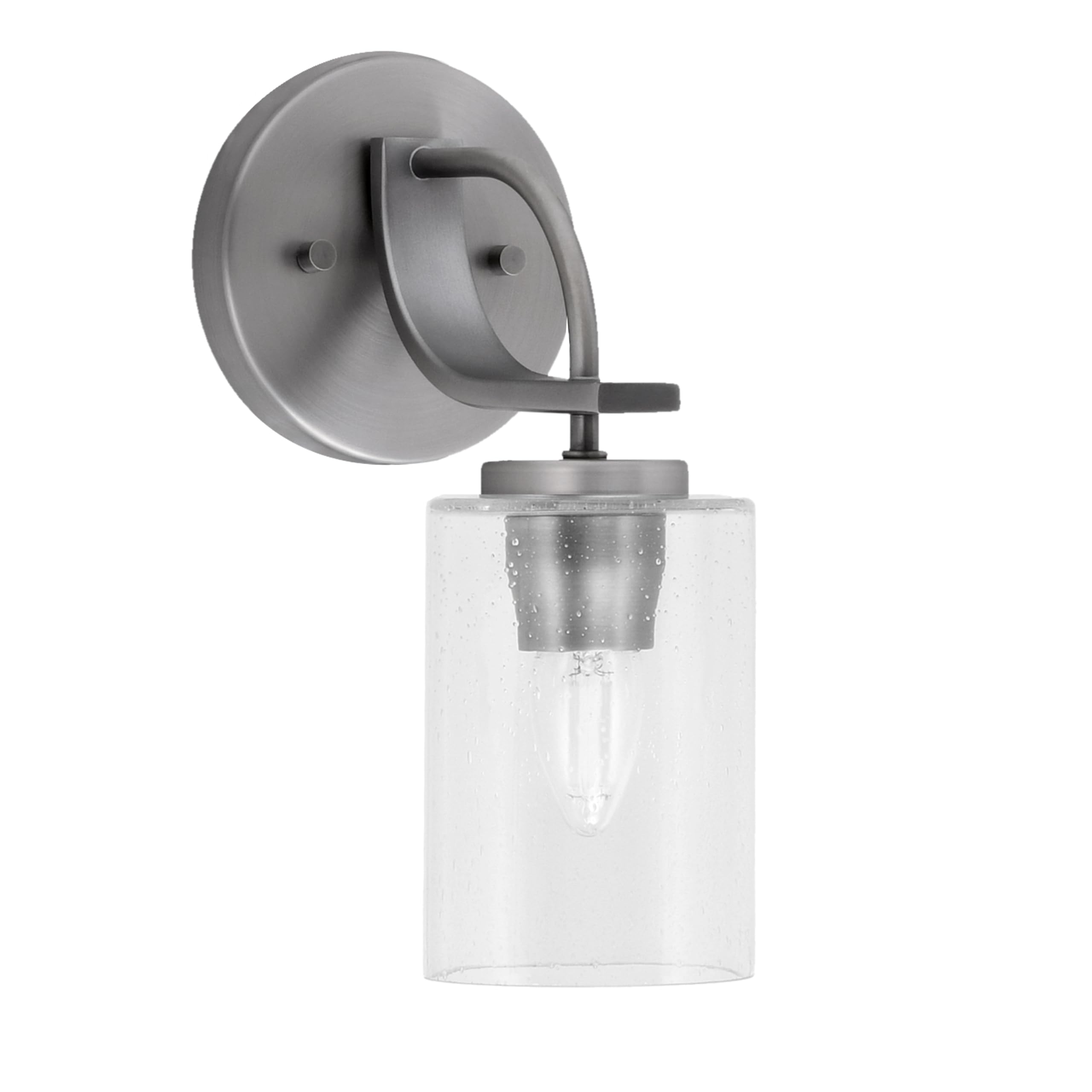 Cavella 1 Light Wall Sconce Shown In Matte Black Finish With 5" Smoke Textured Glass