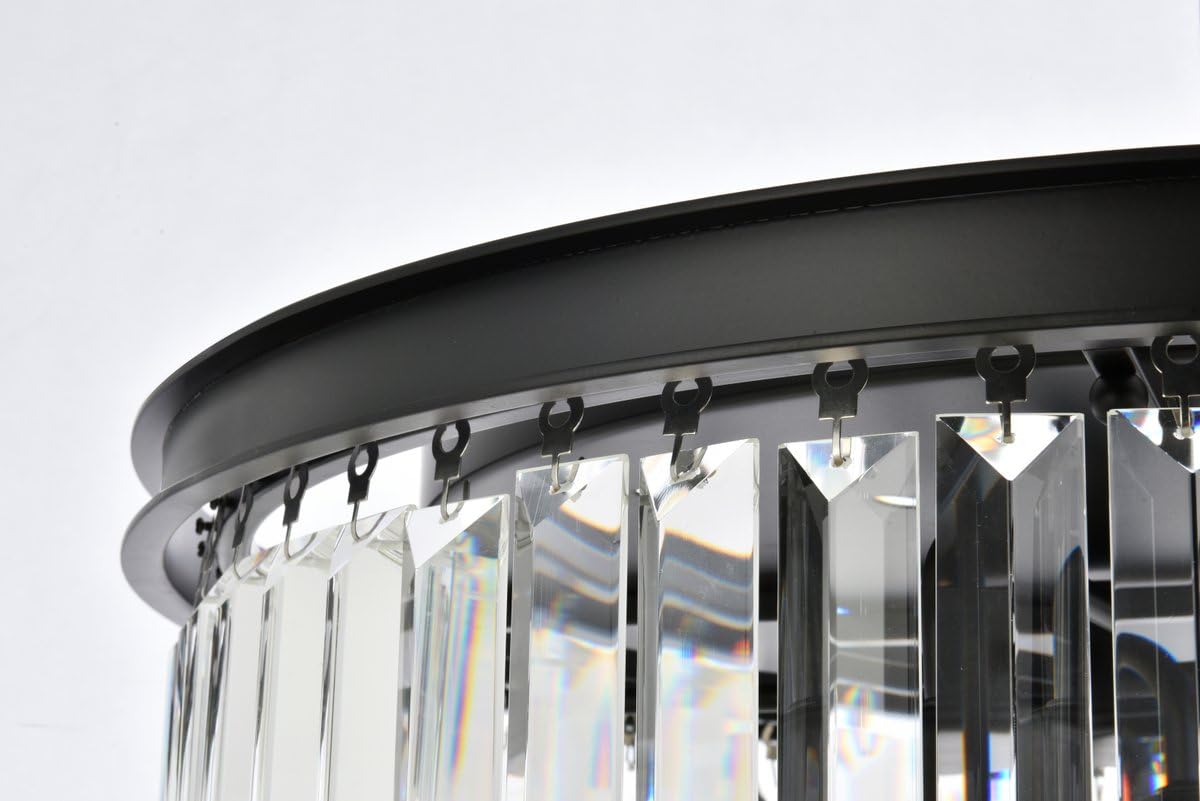 Urban Classic 1238F26Mb/Rc Sydney 8-Light Flush Mount, Matte Black, Alloy Steel, Modern Design