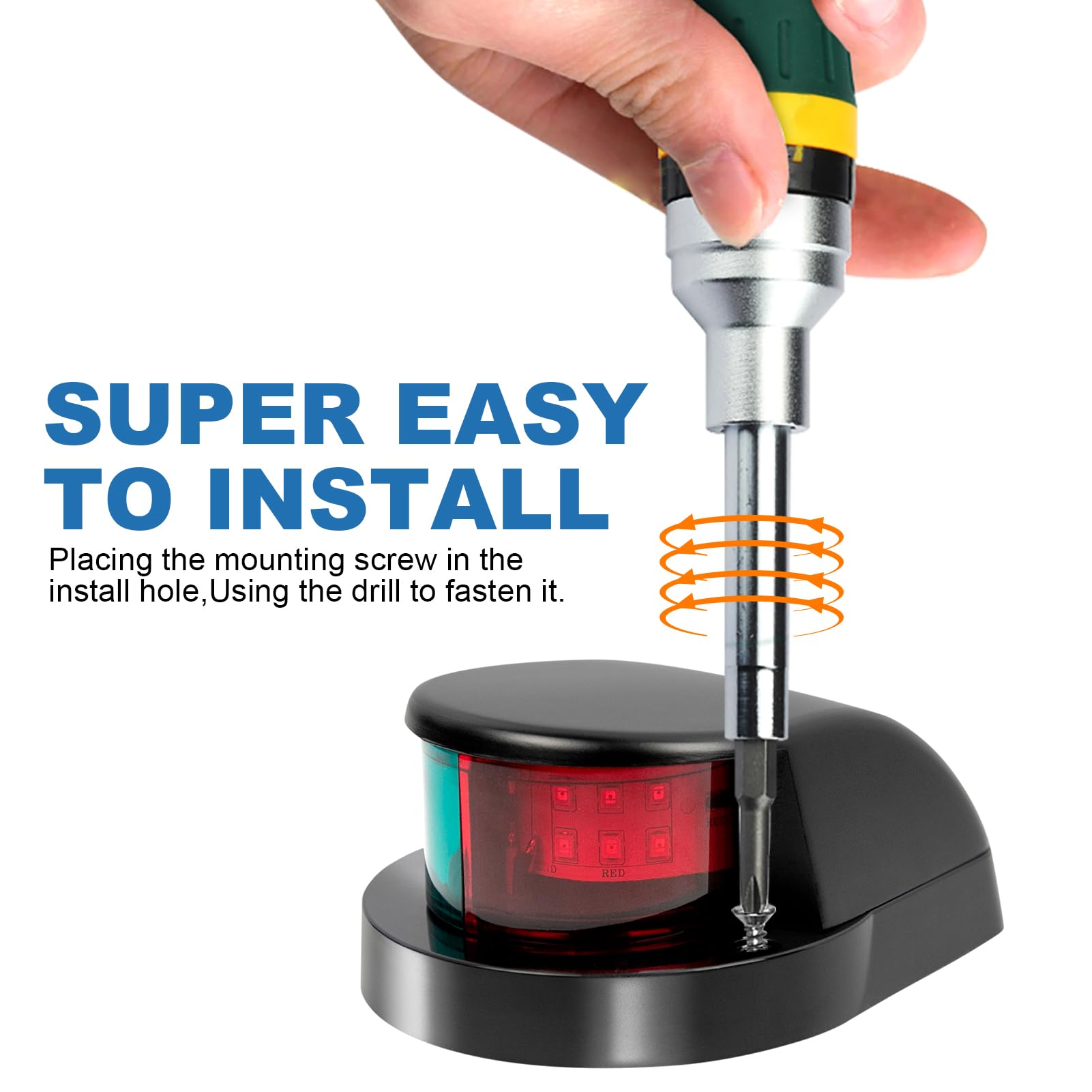 Obcursco Boat Navigation Lights, Red And Green Marine Led Bow Lights, Ip67 Waterproof, Rust-Resistant, Ideal For Pontoon, Skiff,