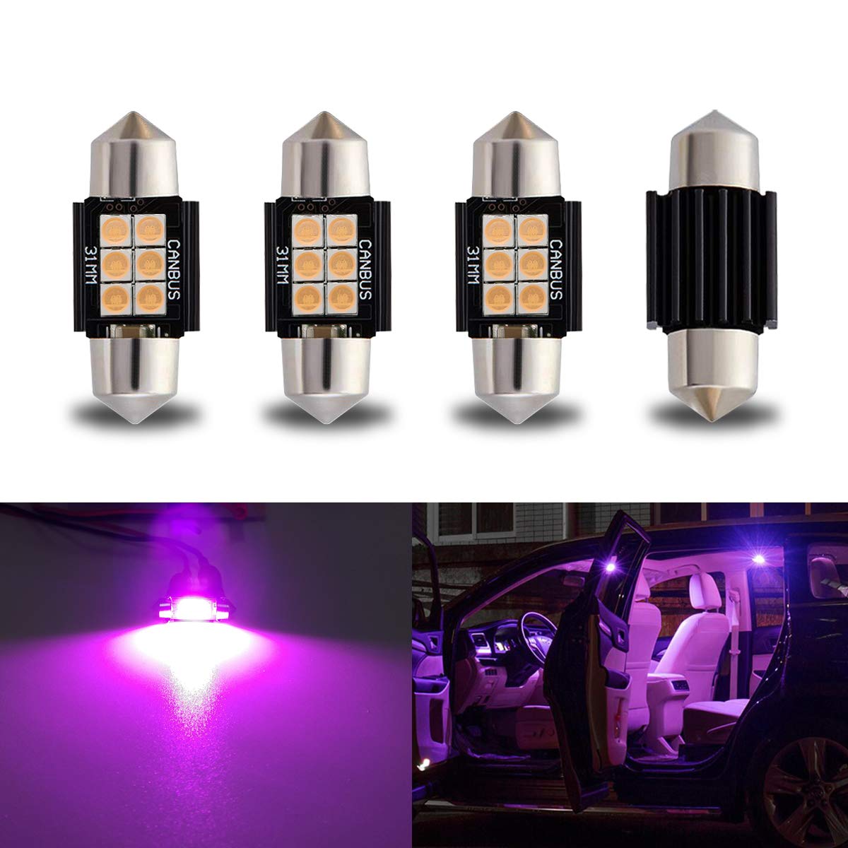 Ibrightstar Newest 9-30V Extremely Bright De3175 De3021 Festoon Led Bulbs Error Free 1.25'' 31Mm For Interior Map Dome Lights An