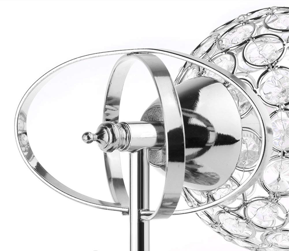 WeFoonLo Round Modern Crystal Wall Light Sconce with Plug, E26 Socket, Chrome Finish, Model TL1135