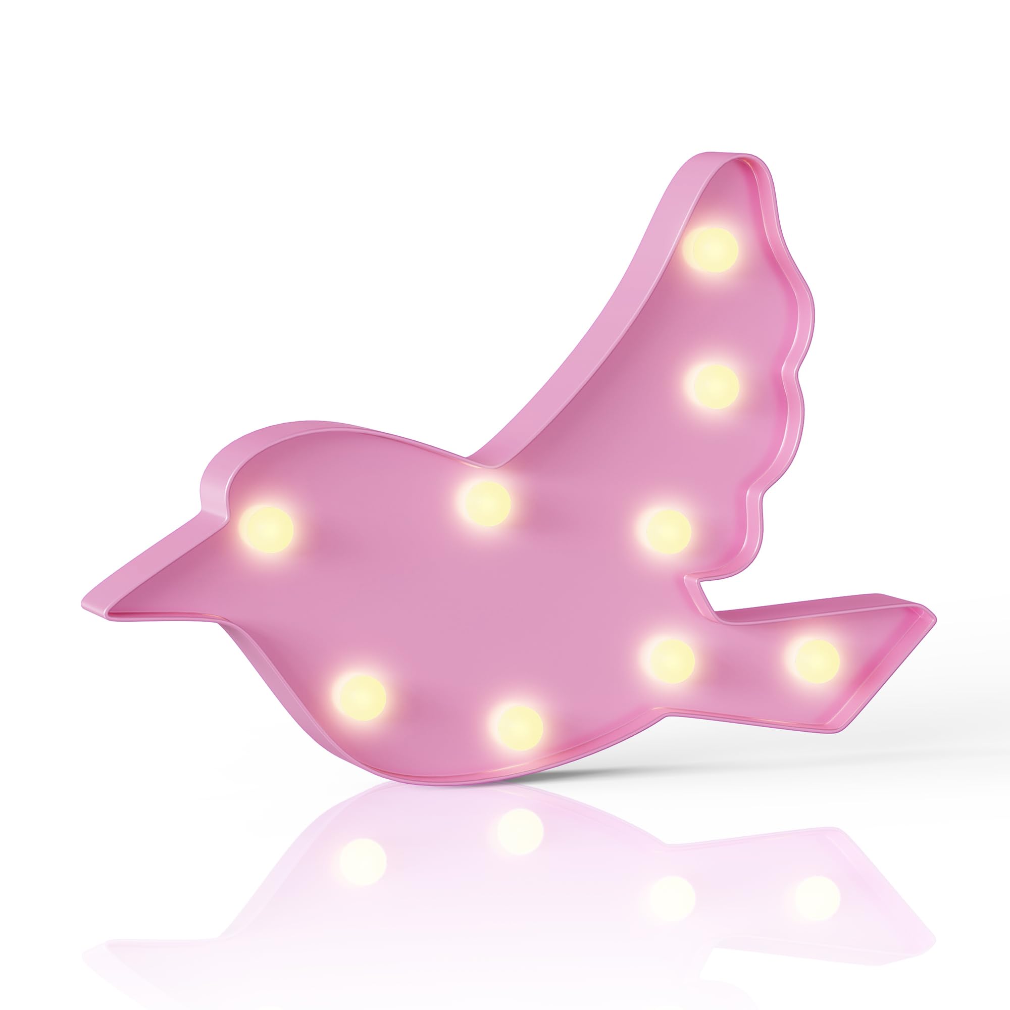 Ganrami Bird Pink Party Decorations, Battery Powered Bird Night Light for Kids, Girl Birthday Party Decorations, Pink Room Decor
