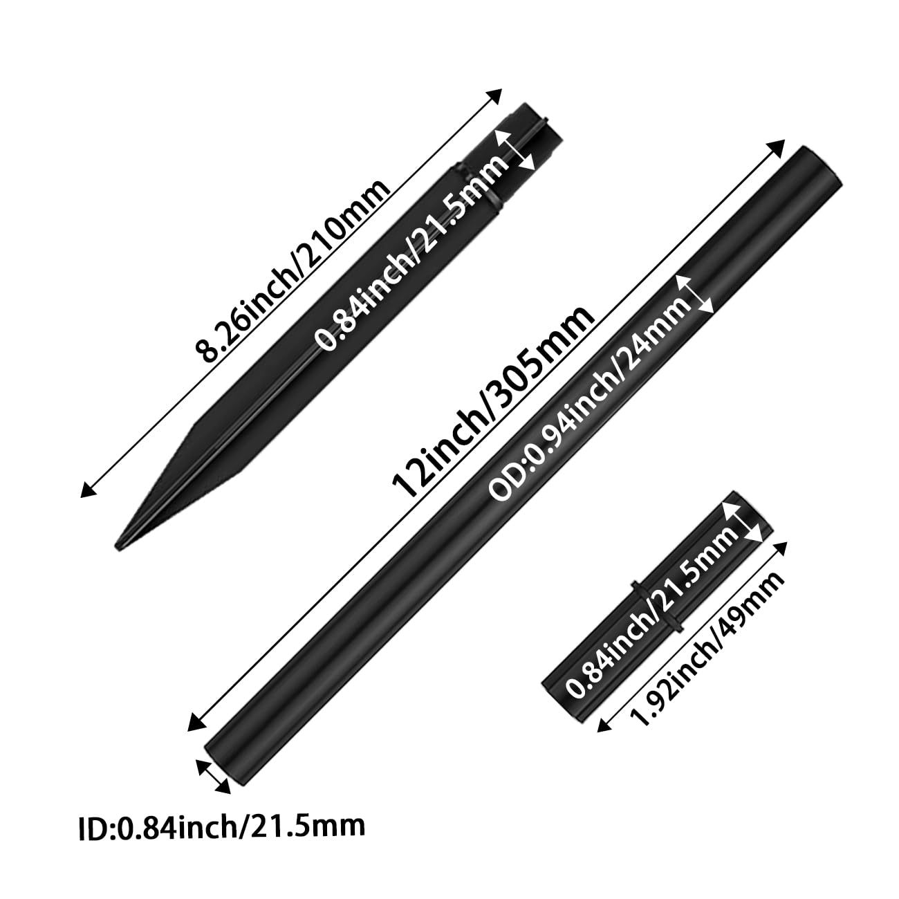 Flame Lamp Extension, Ground Stake And Joint Connector Kit To Make Solar Flashlight Torch Taller, 6 Sets