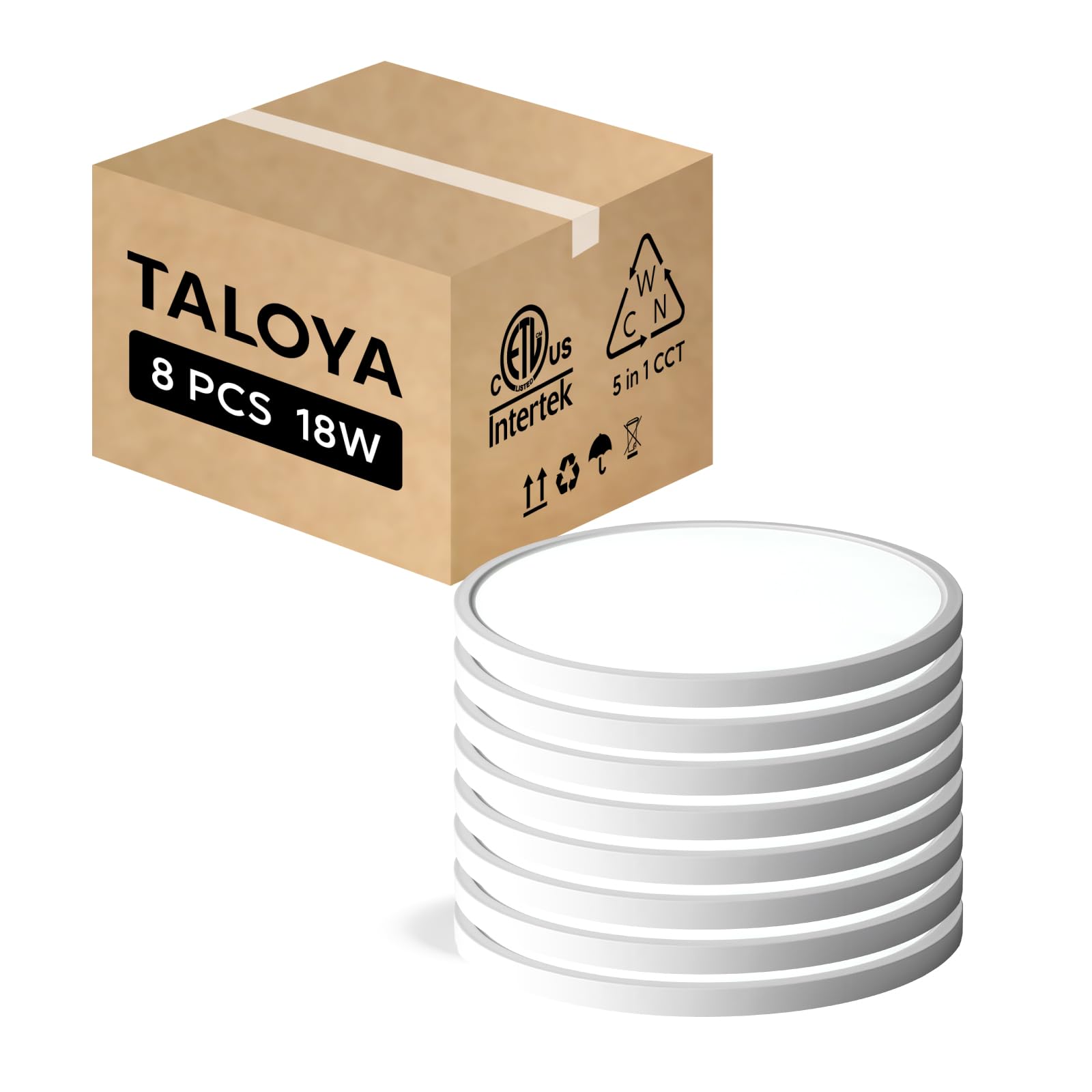 Taloya Flush Mount Ceiling Light,8 Pack,10 Inch,18W,5000K Daylight Super Slim Led Ceiling Light For Bedroom, Living Room, Kitche