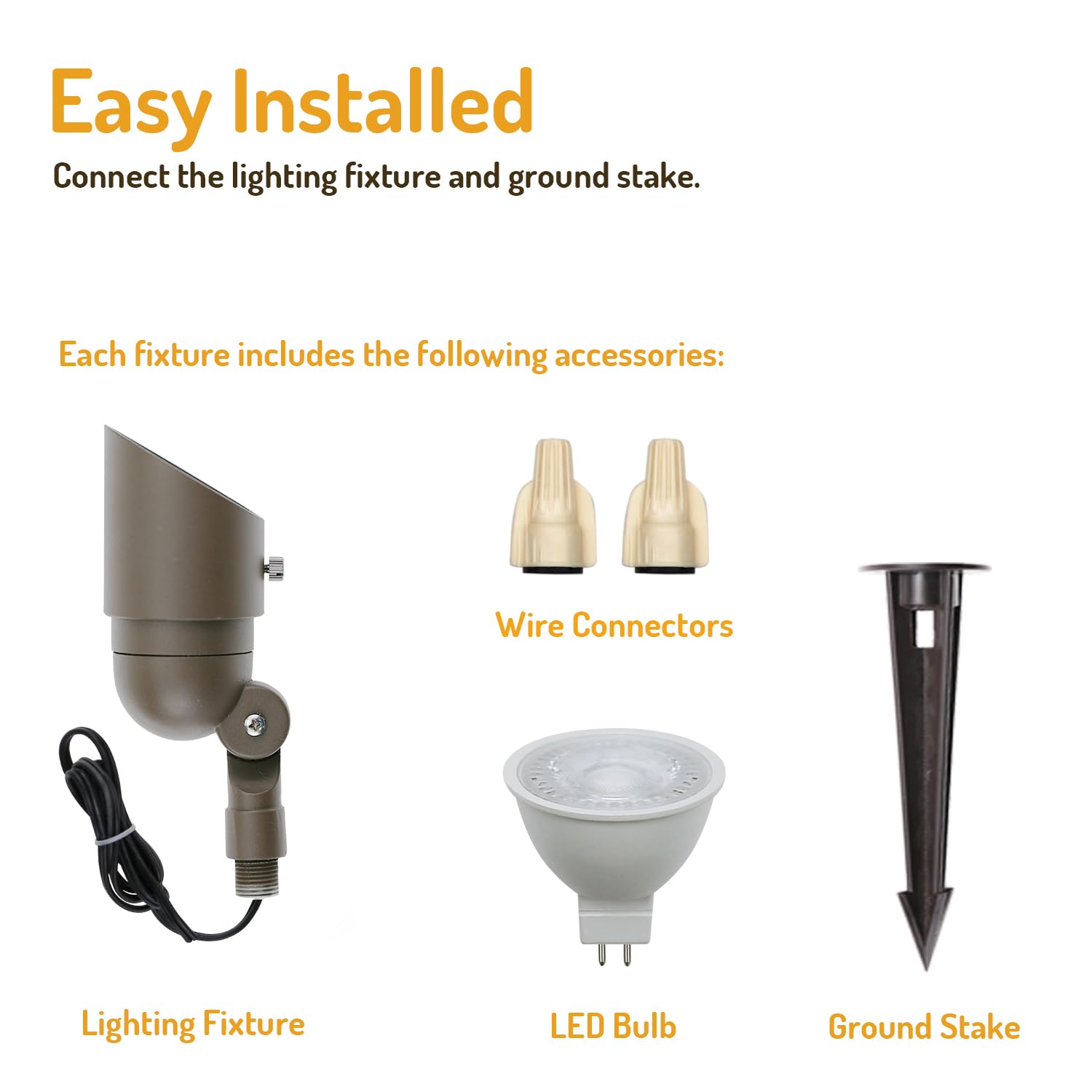 Lumina Lighting® 5W Low Voltage Landscape Spotlights, Warm White, Bronze, Iron, (2-Pack), Model SFL0104-BZ